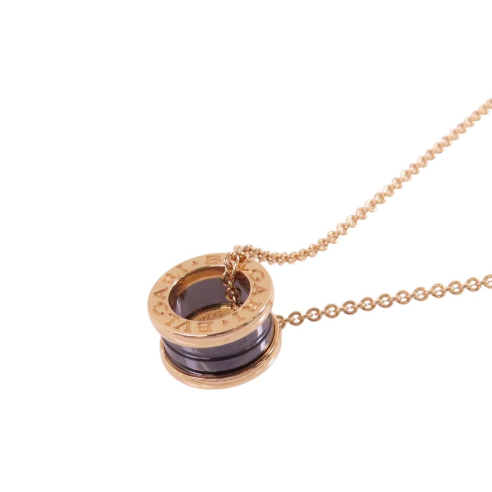 BVLGARI B-zero1 Necklace 18K Rose Gold Ceramic