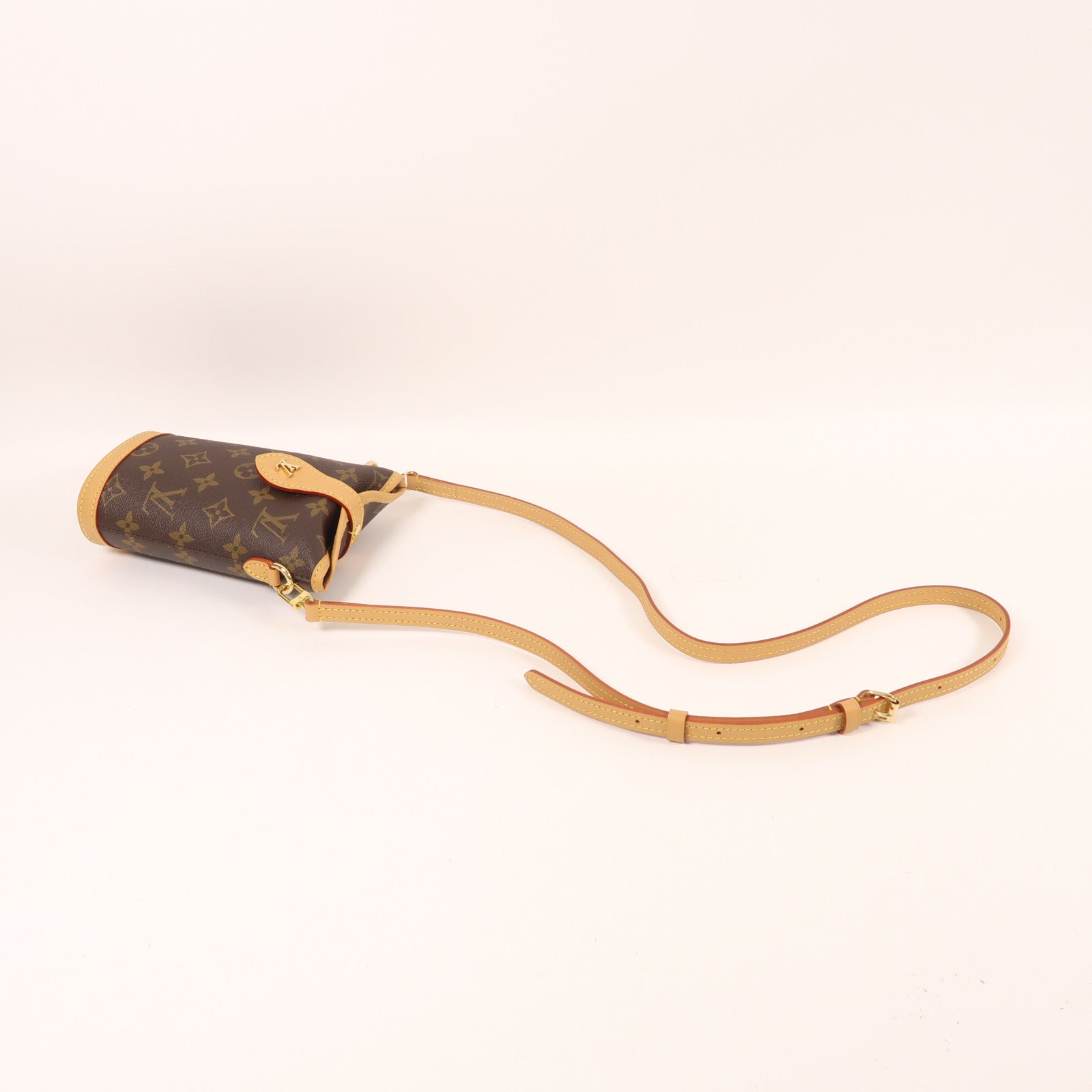 LOUIS VUITTON Monogram Fold Me Pouch金扣肩背袋棕色