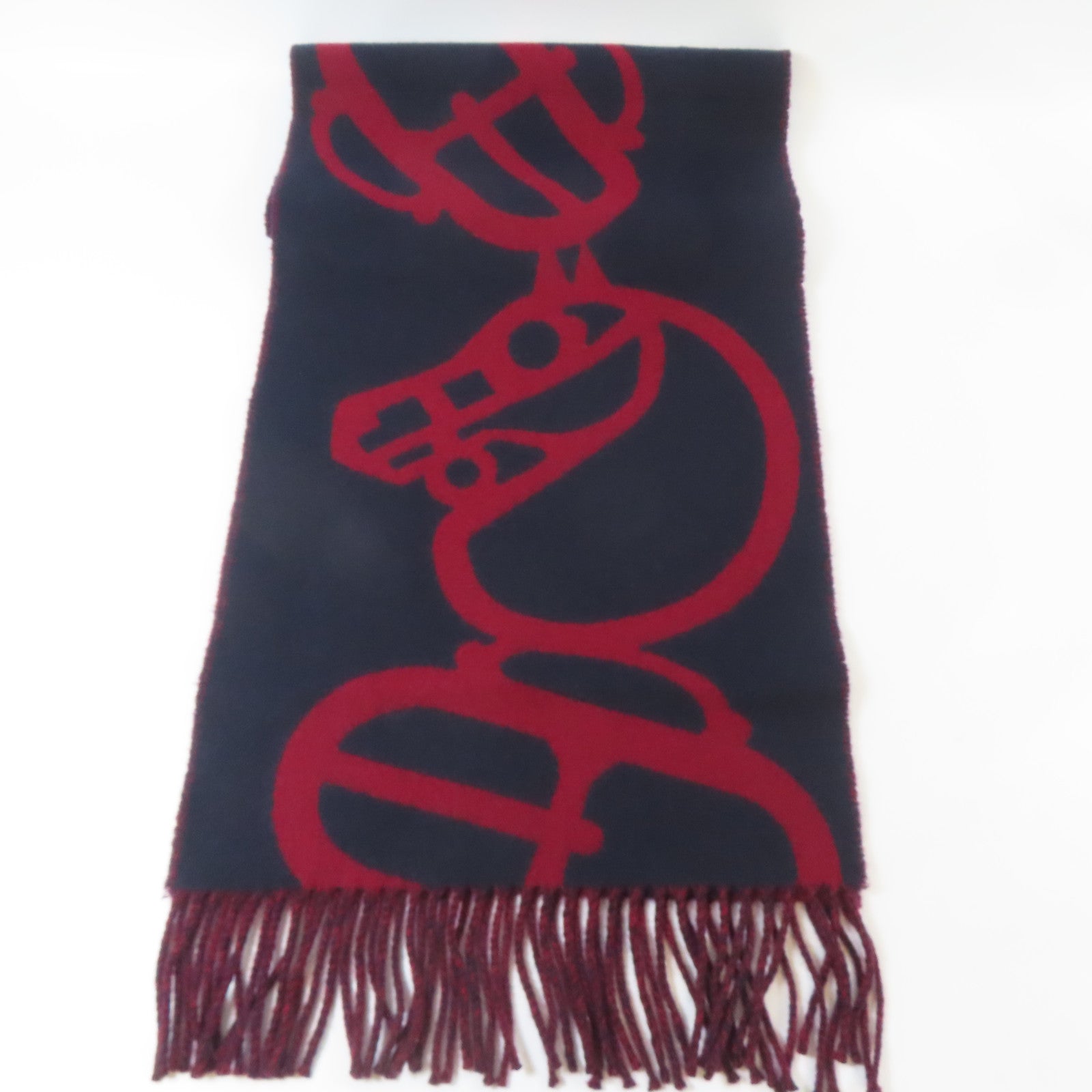 HERMES Cachemire Scarf圍巾黑色/紅色