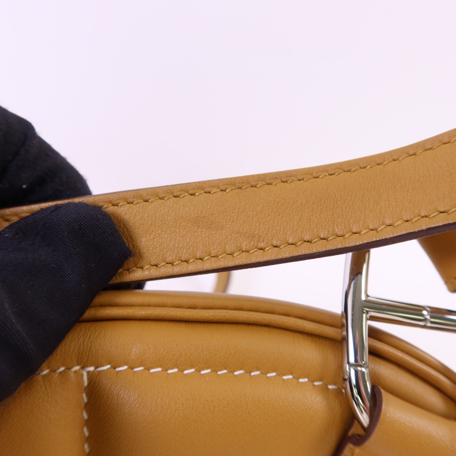HERMES 【激減優惠】Swift皮革In The Loop Belt Bag銀扣腰包Sesame/Celeste