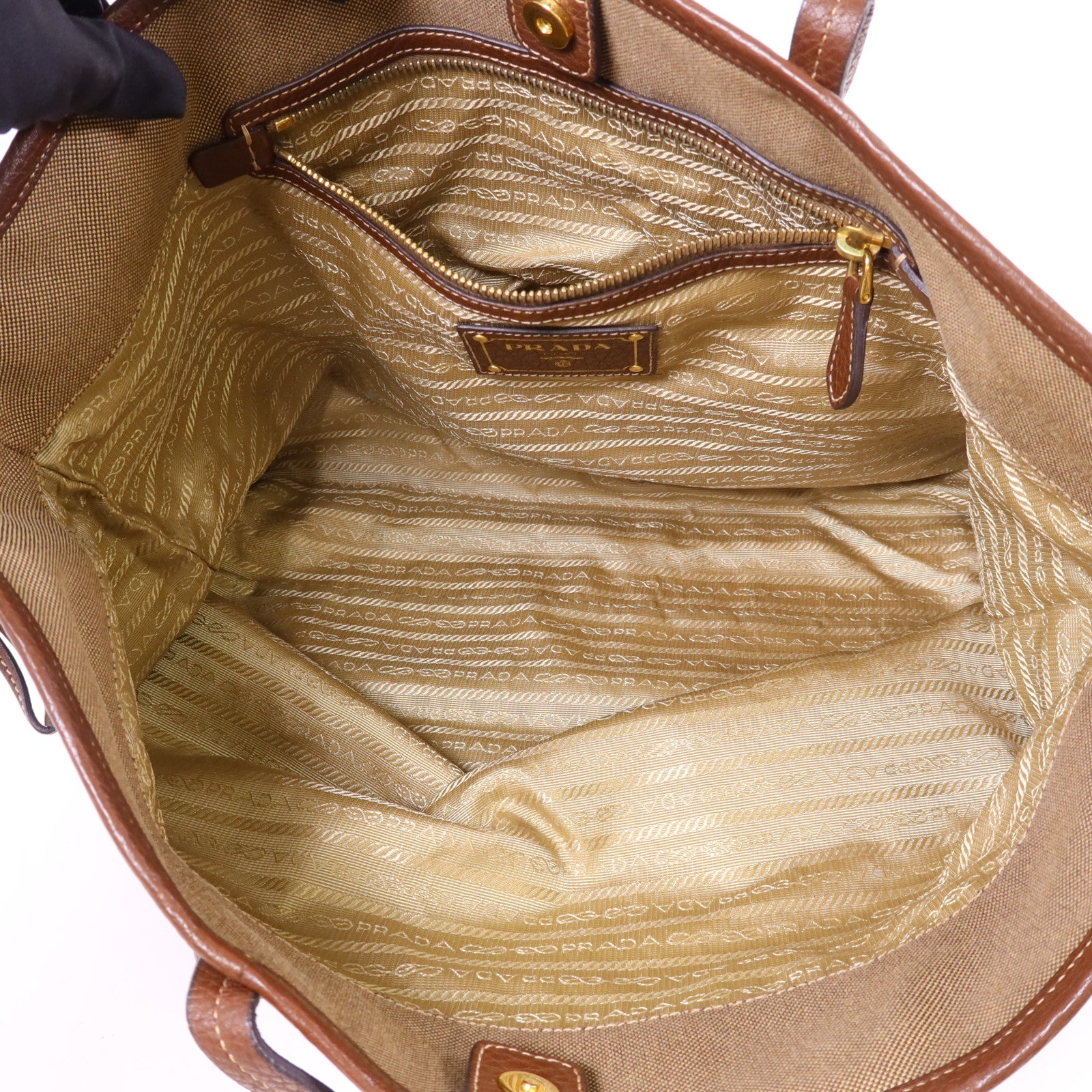 PRADA 帆布Tote Bag金扣手挽袋