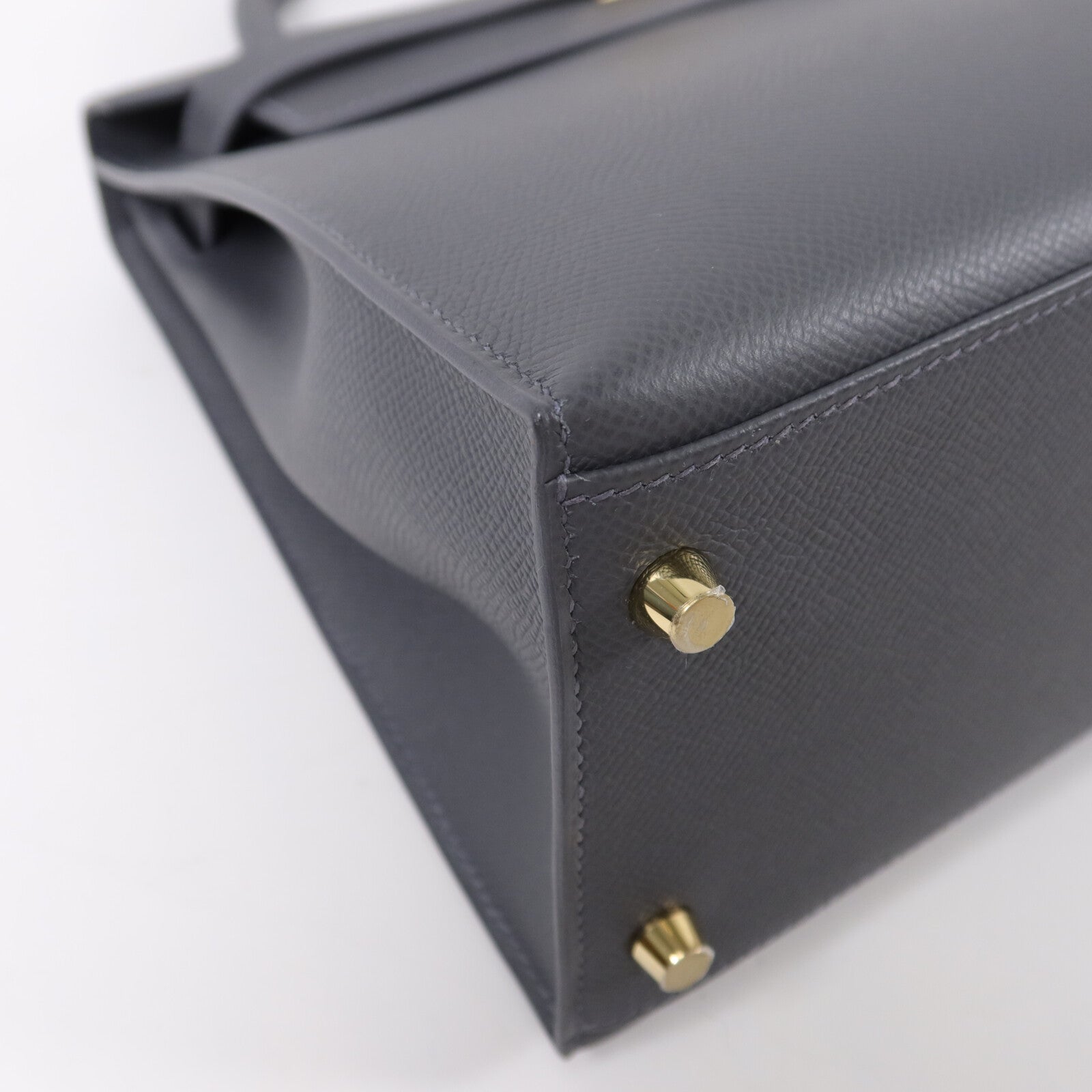 HERMES Epsom皮革Kelly 28手挽肩背兩用袋Ardoise