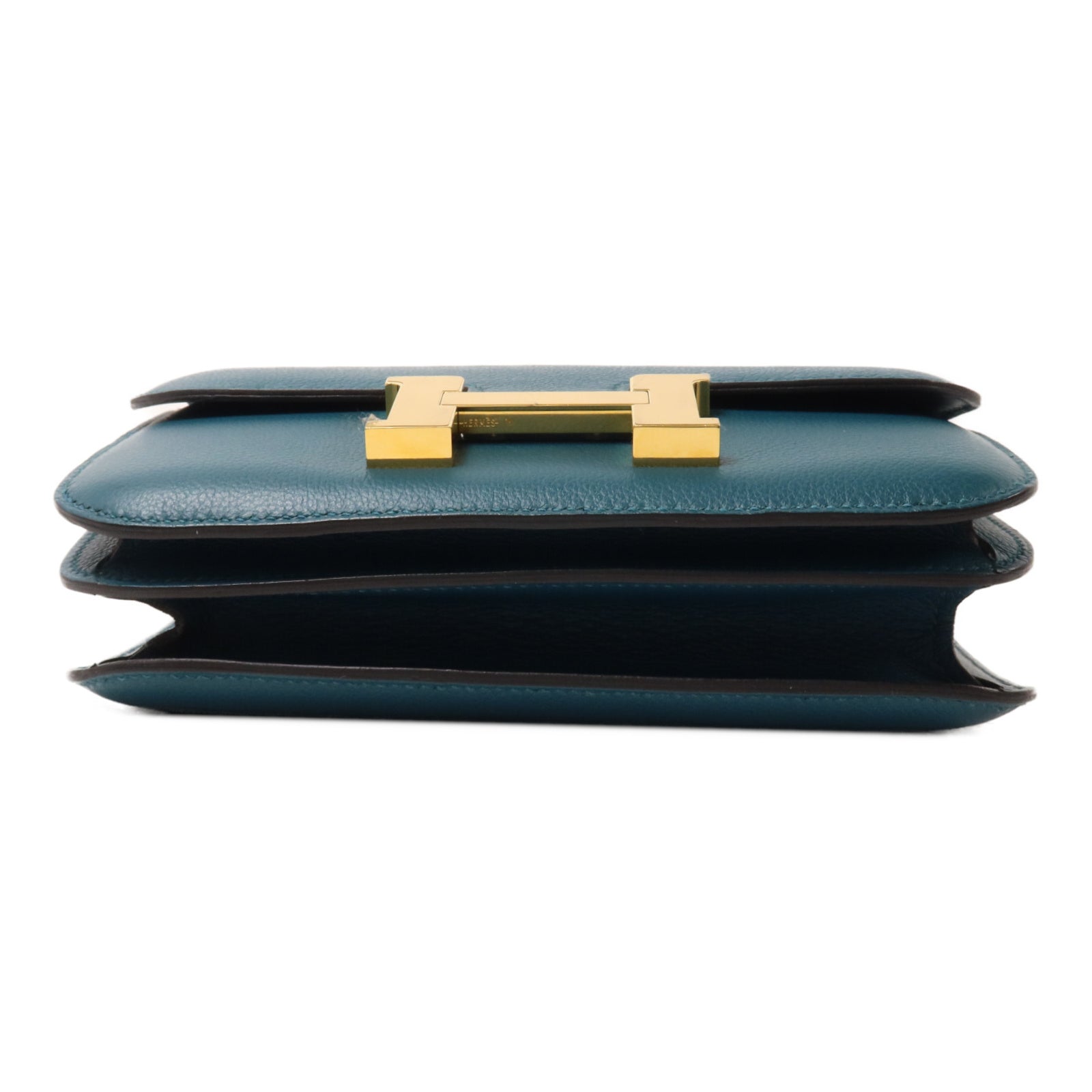 HERMES Evercolor皮革Constance Mini肩背袋Vert Bosphore