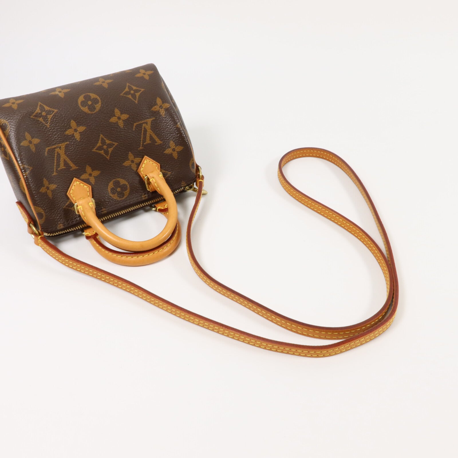 LOUIS VUITTON Monogram Nano Speedy手挽肩背兩用袋