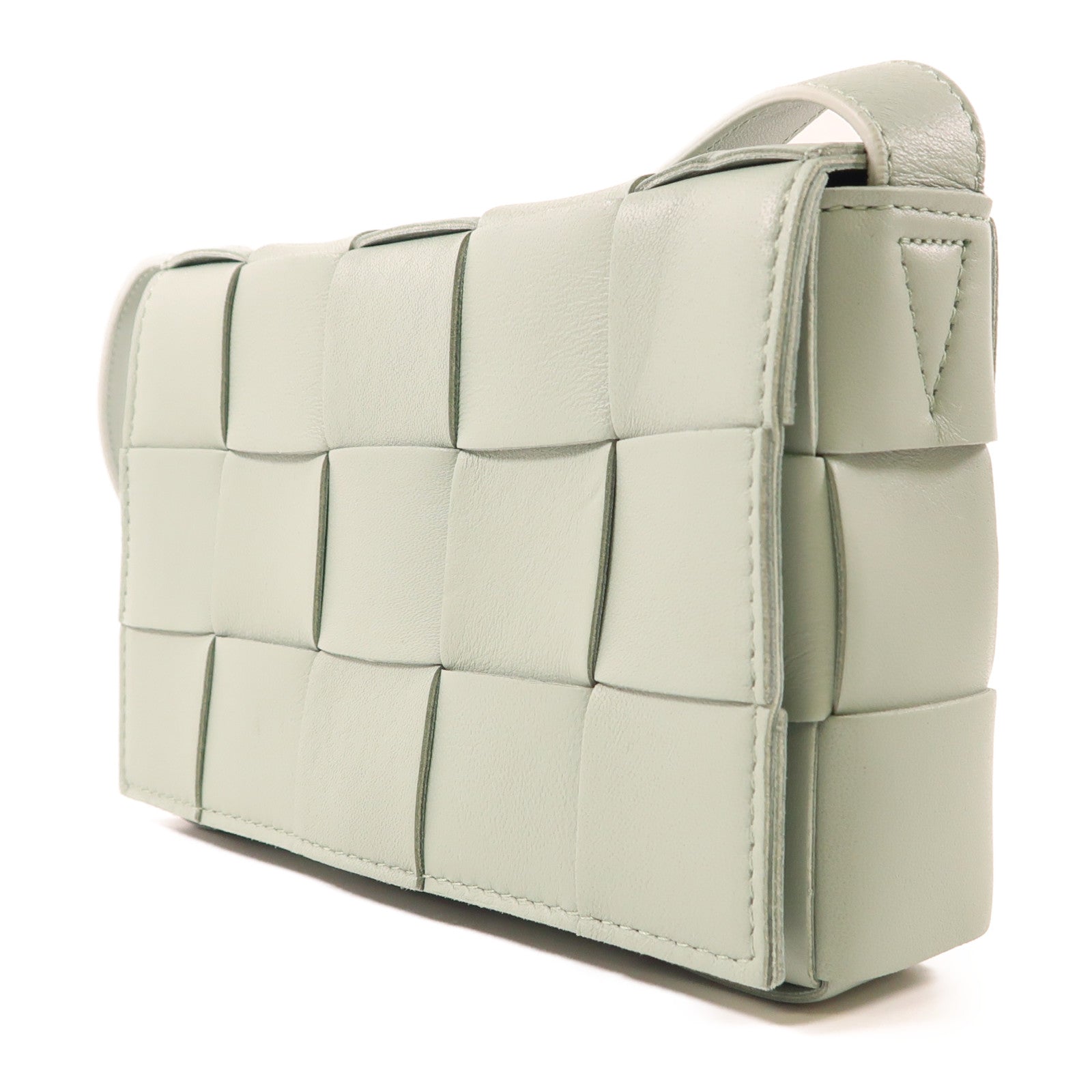 BOTTEGA VENETA BV Cassette Bag Shoulder Bag Lambskin Leather Light Green