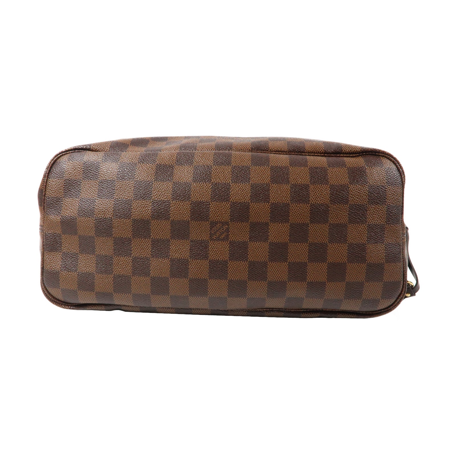 LOUIS VUITTON Damier Ebene Neverfull MM金扣手挽袋啡色