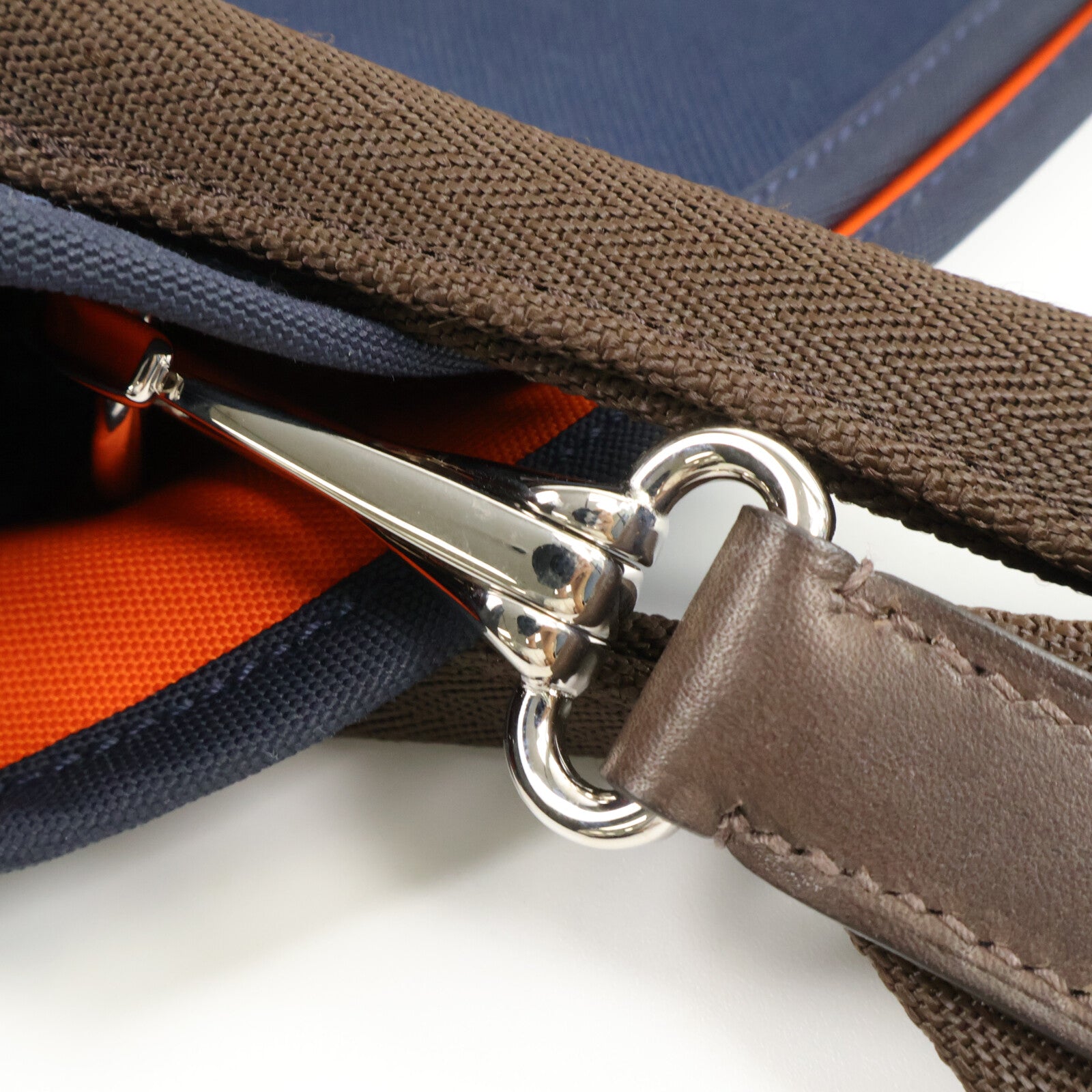 HERMES 帆布Sac De Pansage Groom手挽肩背兩用袋Navy/Feu