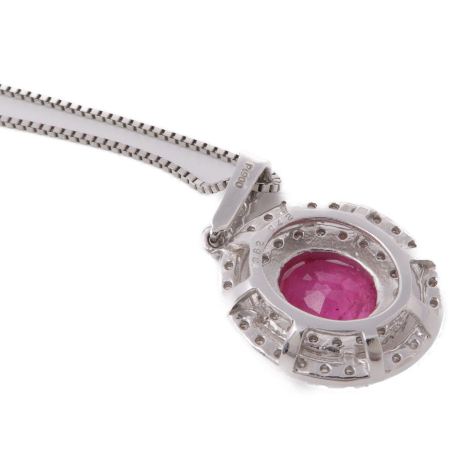 JEWELRY 【激減優惠】PT850/PT900鉑金Ruby/Diamond Necklace紅寶石/鑽石項鍊