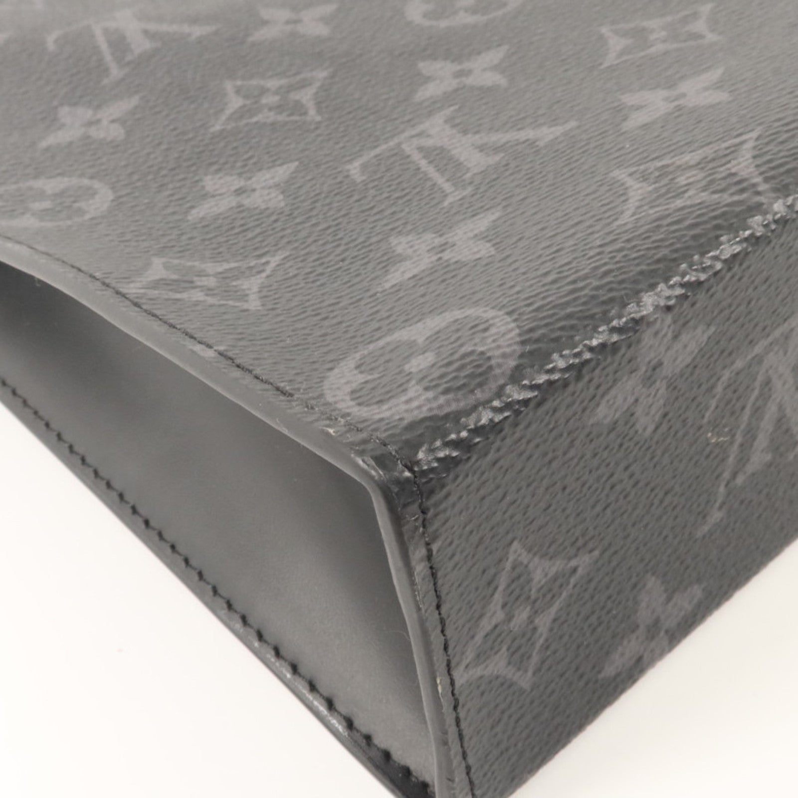 LOUIS VUITTON Monogram Eclipse Pochette Voyage MM銀扣手拿包
