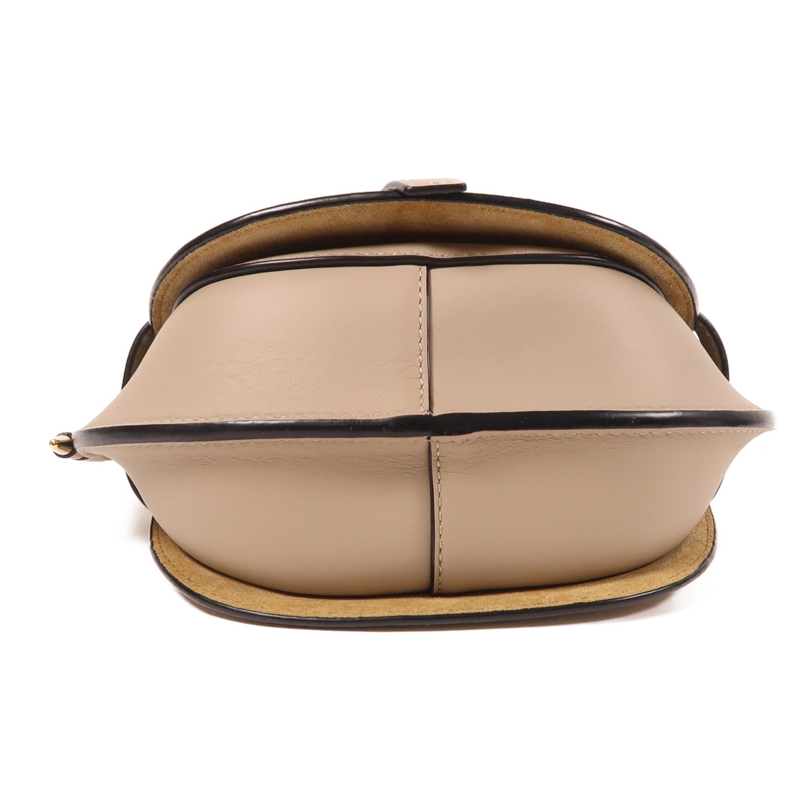 LOEWE 牛皮皮革Mini Gate金扣肩背袋灰色