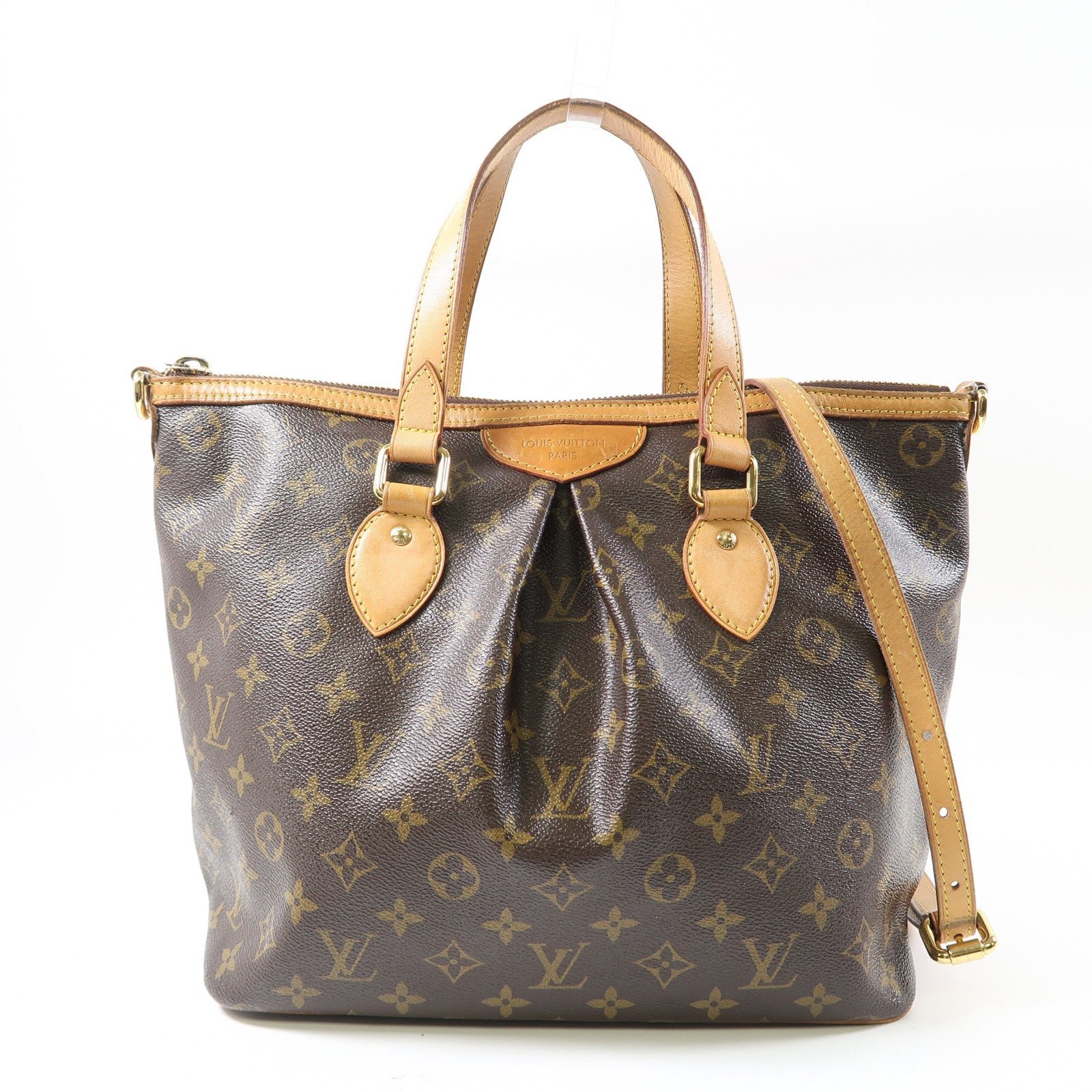 LOUIS VUITTON 【激減優惠】Monogram Palermo PM金扣手挽肩背兩用袋啡色