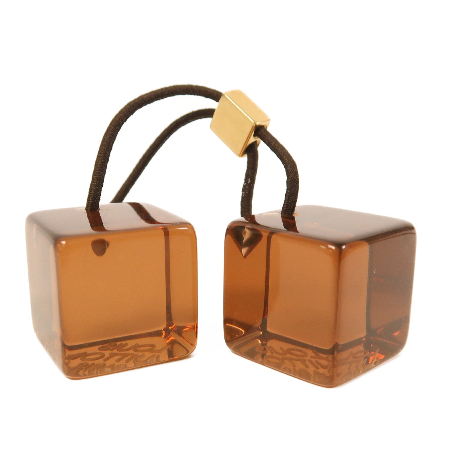 LOUIS VUITTON PVC Hair Cube金扣髮圈啡色