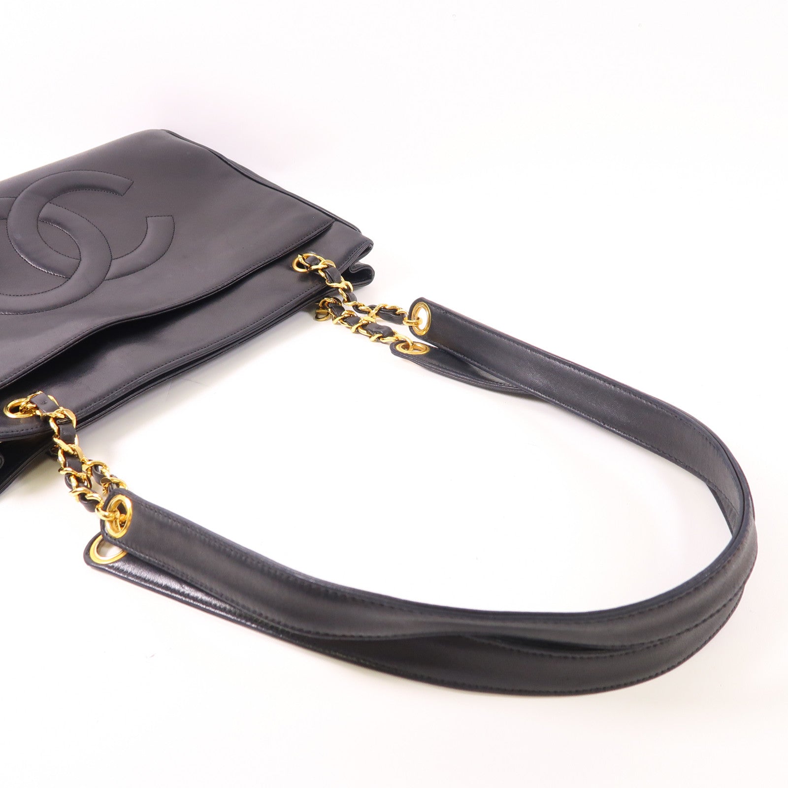 CHANEL 牛皮皮革Vintage Chain Shoulder金扣肩背袋
