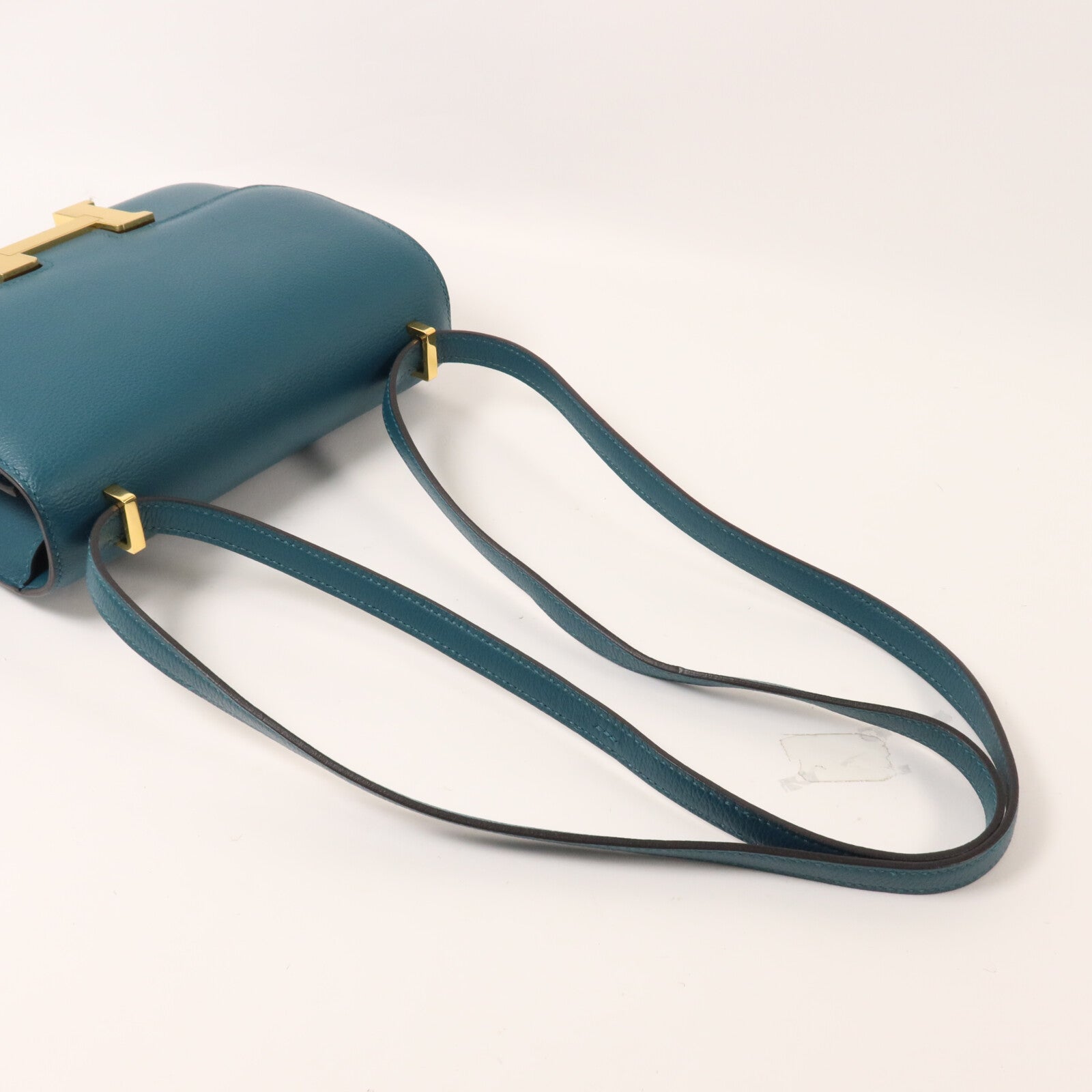 HERMES Evercolor皮革Constance Mini肩背袋Vert Bosphore