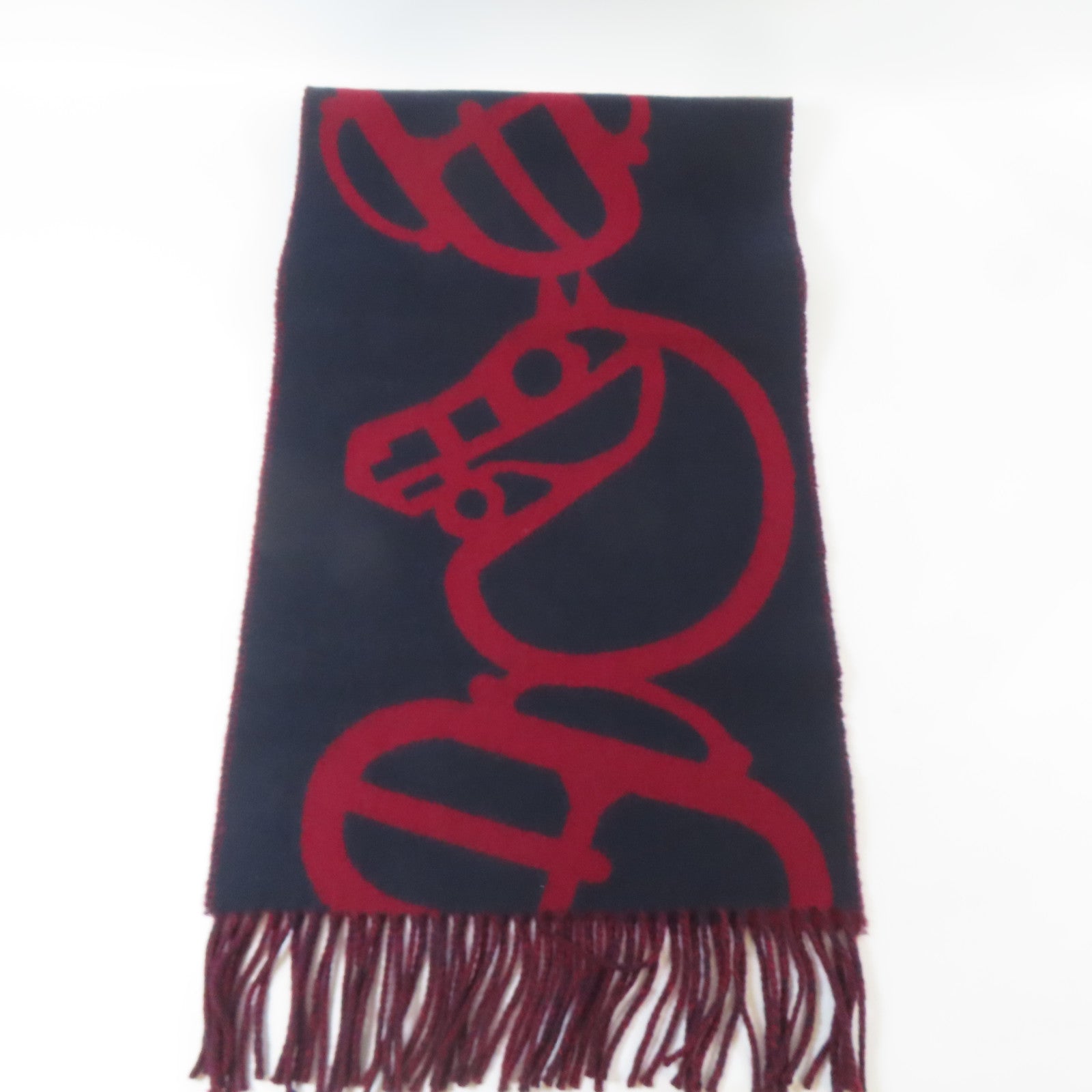 HERMES Cachemire Scarf圍巾黑色/紅色