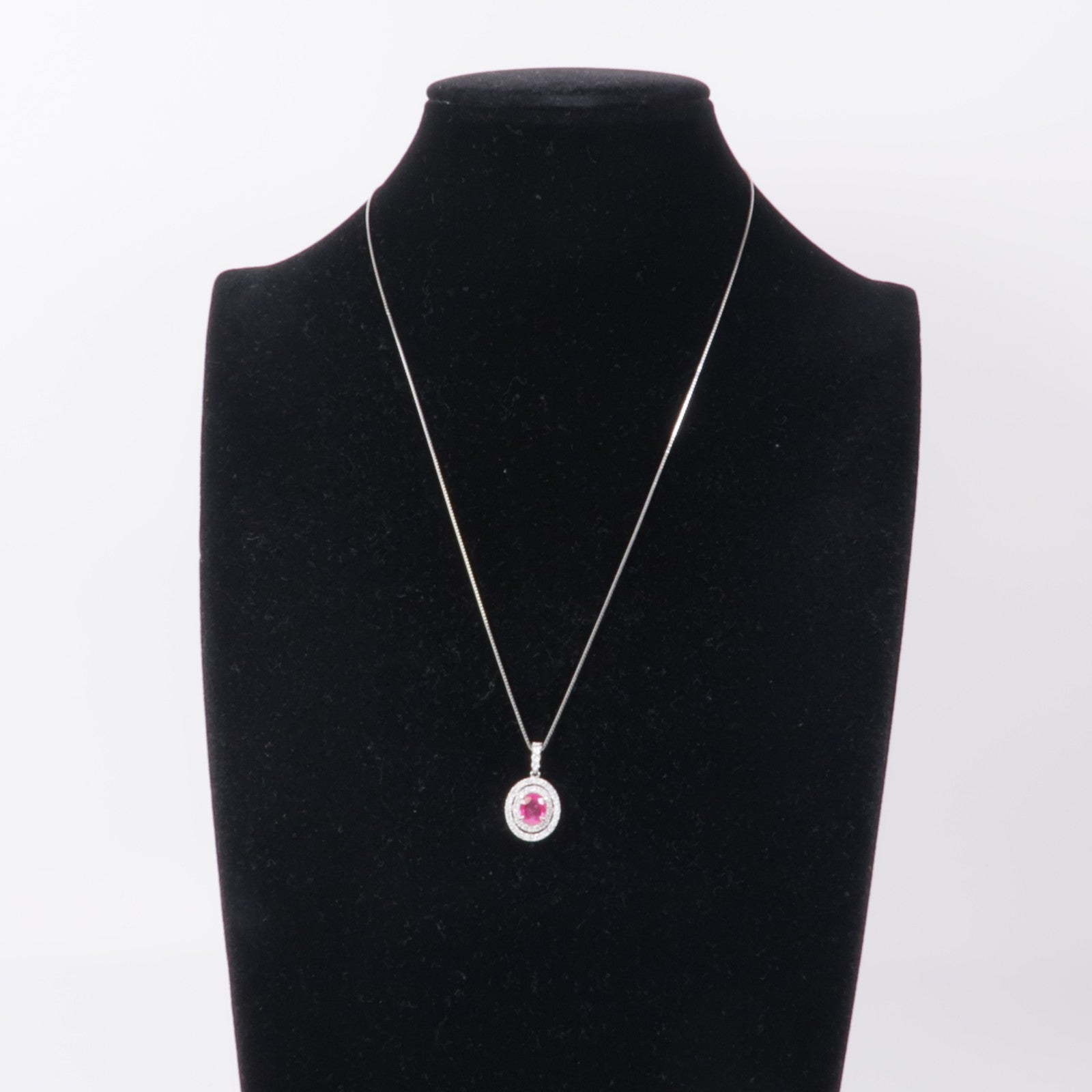 JEWELRY 【激減優惠】PT850/PT900鉑金Ruby/Diamond Necklace紅寶石/鑽石項鍊