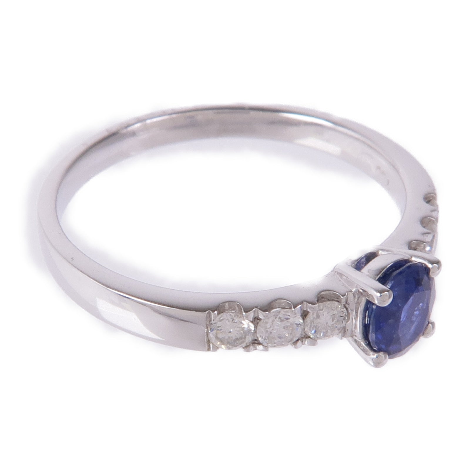 JEWELRY 18K白金Sapphire/Diamond藍寶石/鑽石戒指US#7.25