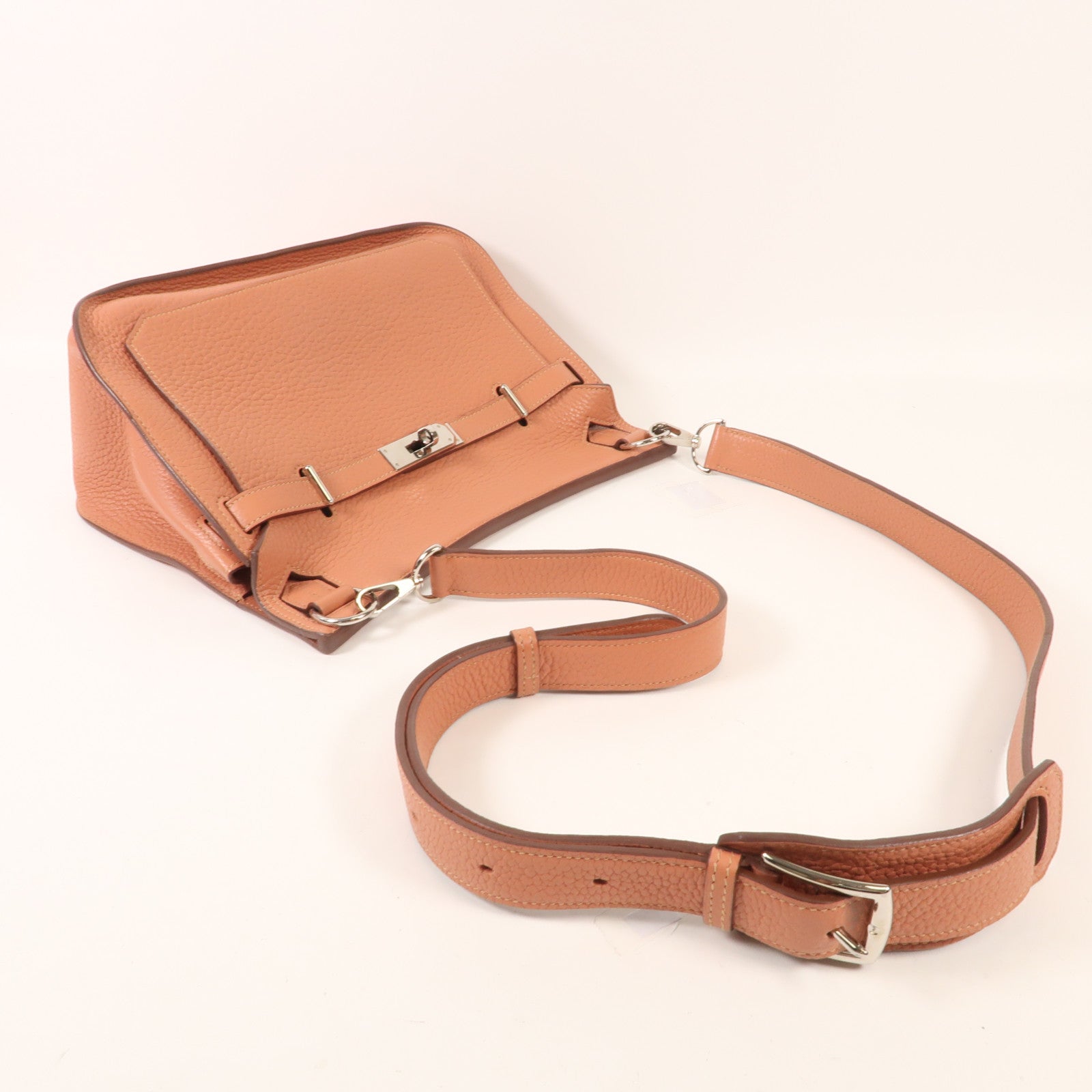 HERMES Clemence皮革Jypsiere 28銀扣肩背袋