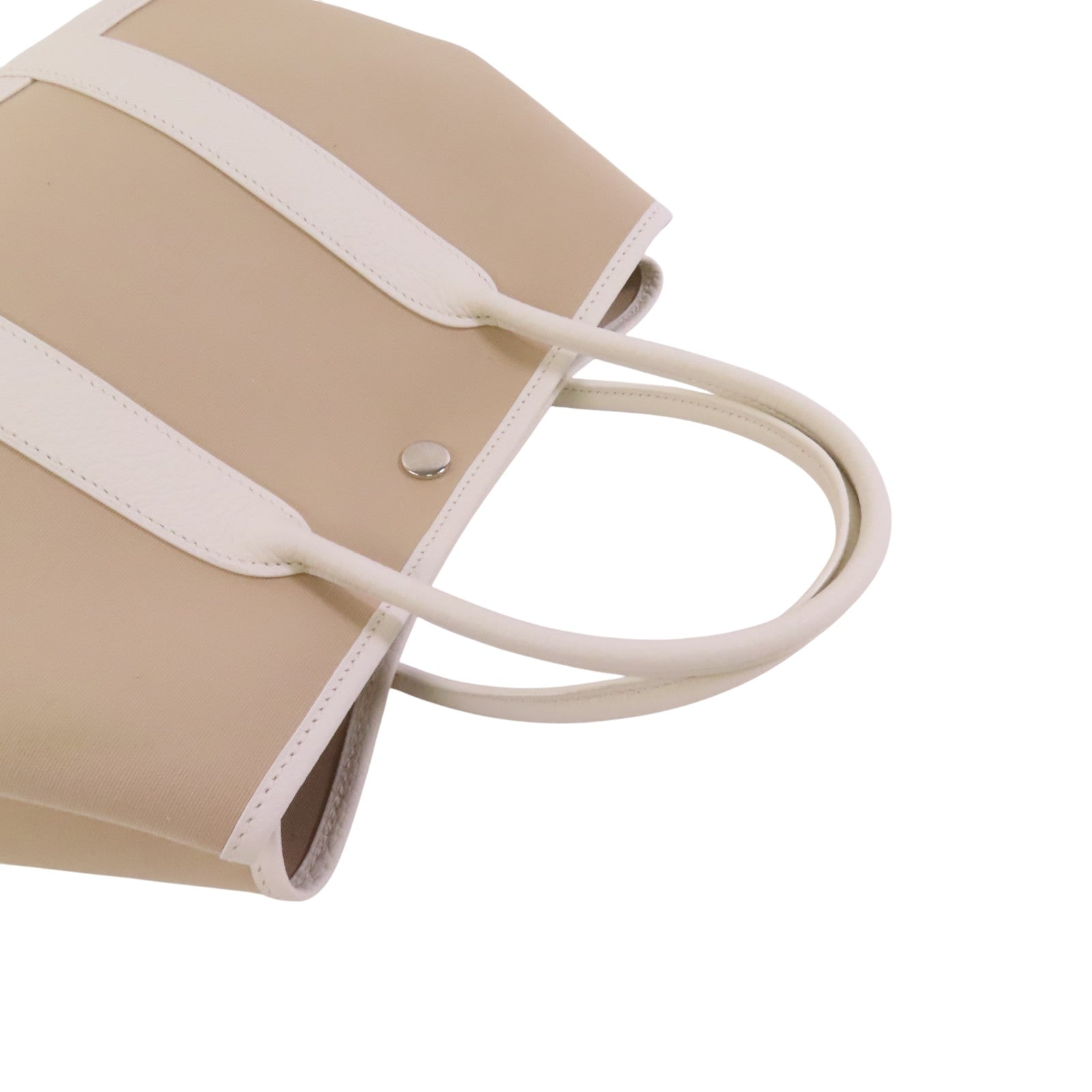 HERMES Negonda皮革/Canvas Garden Party TPM銀扣手挽袋