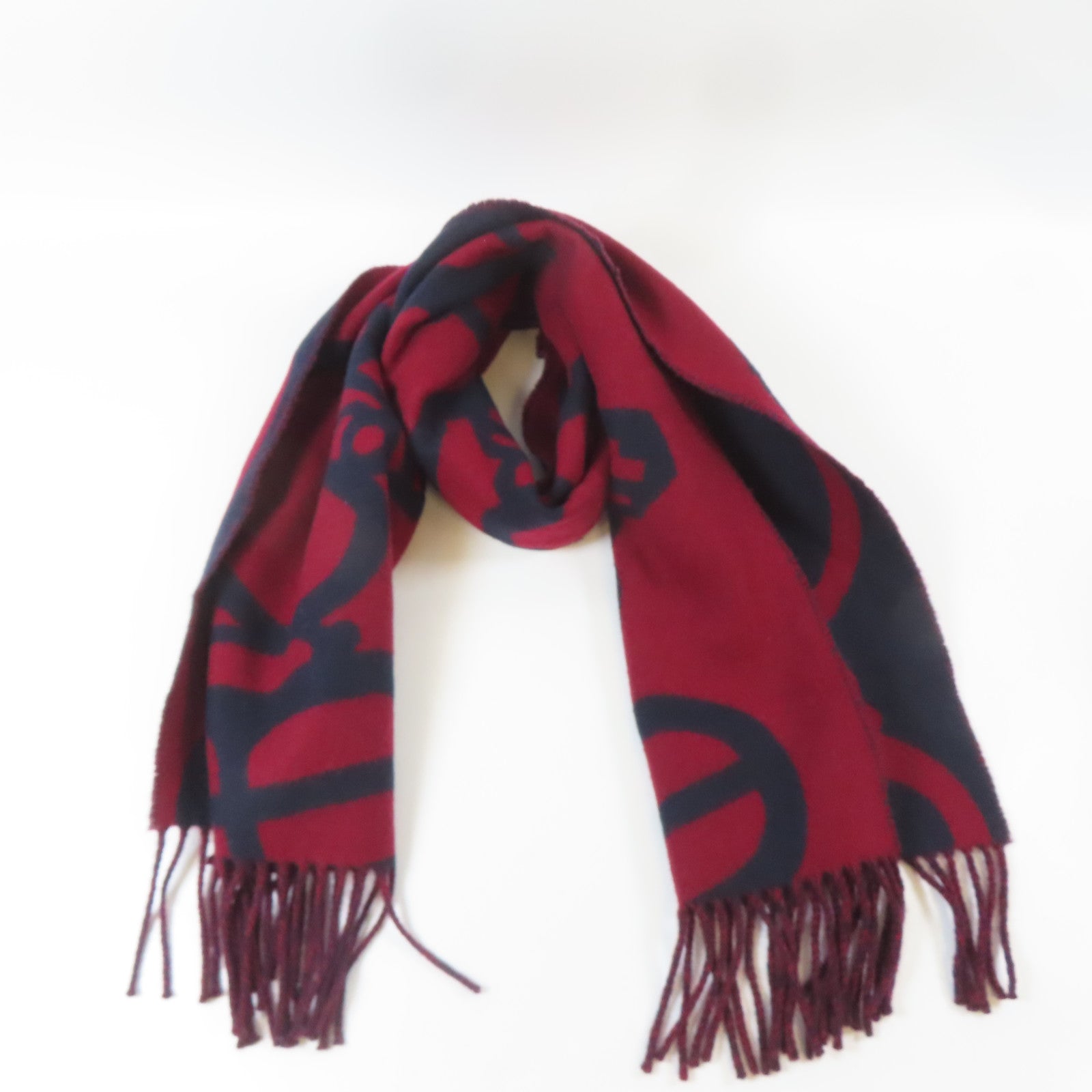 HERMES Cachemire Scarf圍巾黑色/紅色