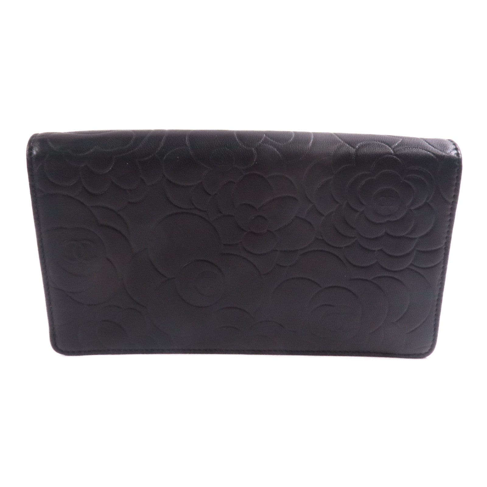 CHANEL 羊皮皮革Long Wallet銀扣錢包