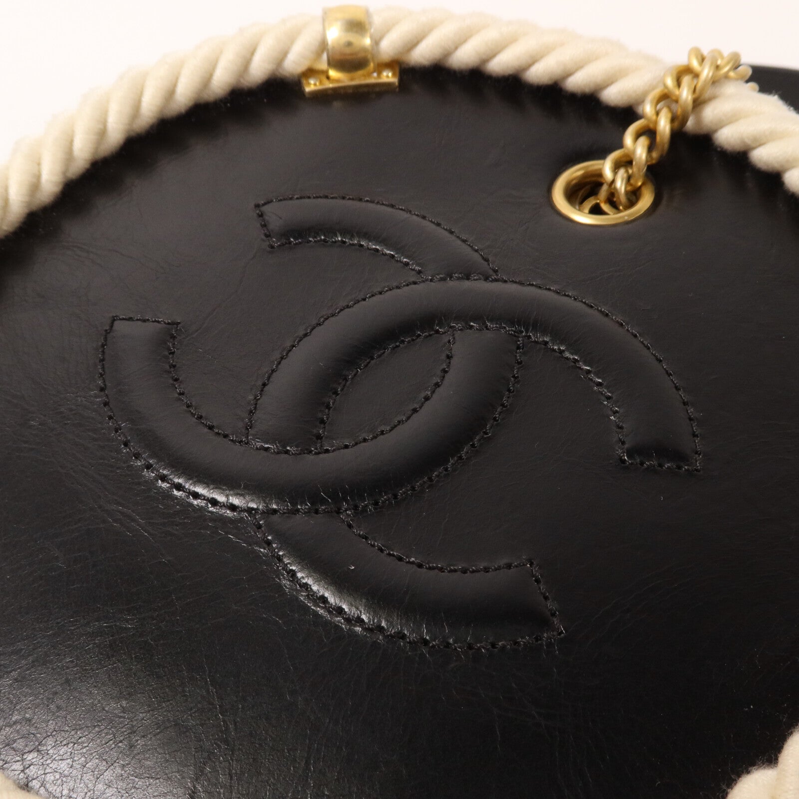 CHANEL 牛皮皮革Materasse Co Co鏈帶手挽肩背兩用袋