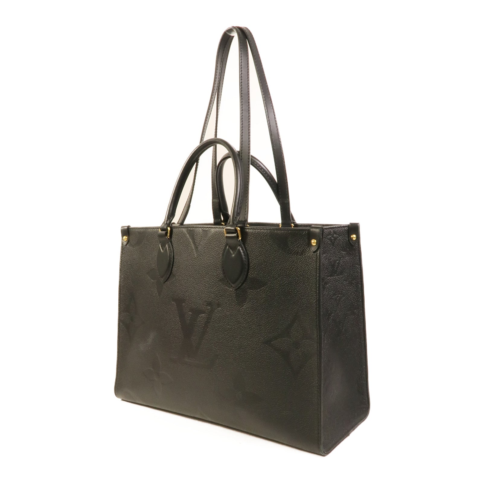 LOUIS VUITTON Monogram Empreinte On The Go MM金扣手挽肩背兩用袋