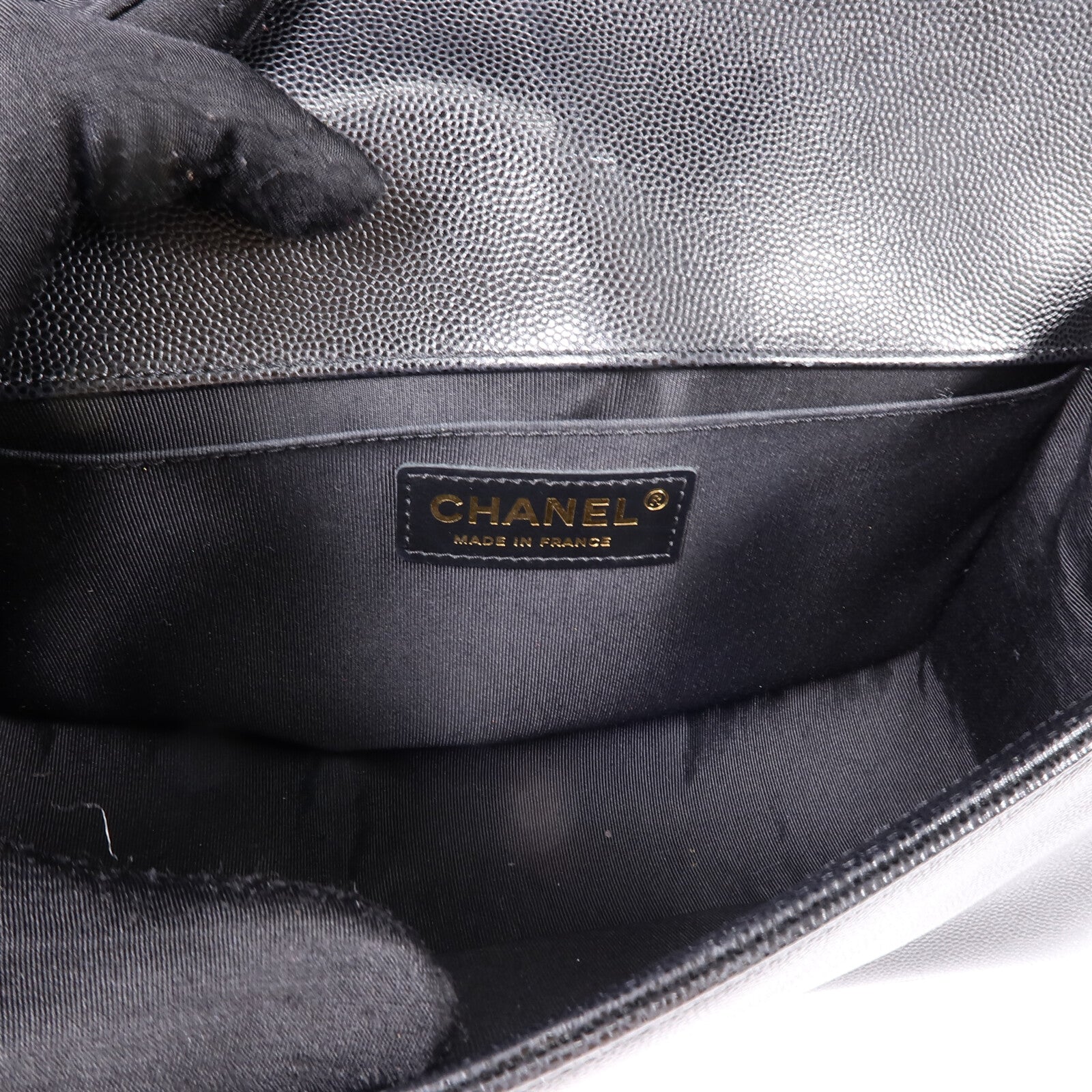 CHANEL 牛皮皮革Boy 25鏈帶手挽肩背兩用袋