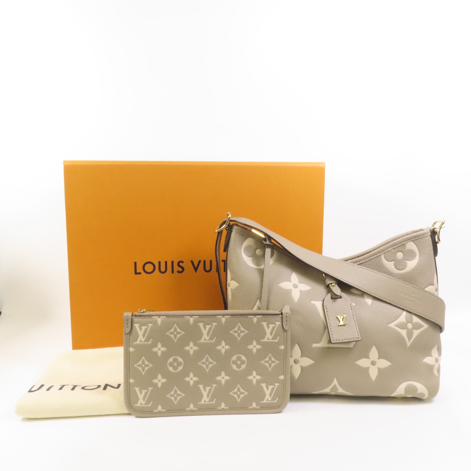 LOUIS VUITTON Monogram Empreinte Carryall PM金扣肩背袋