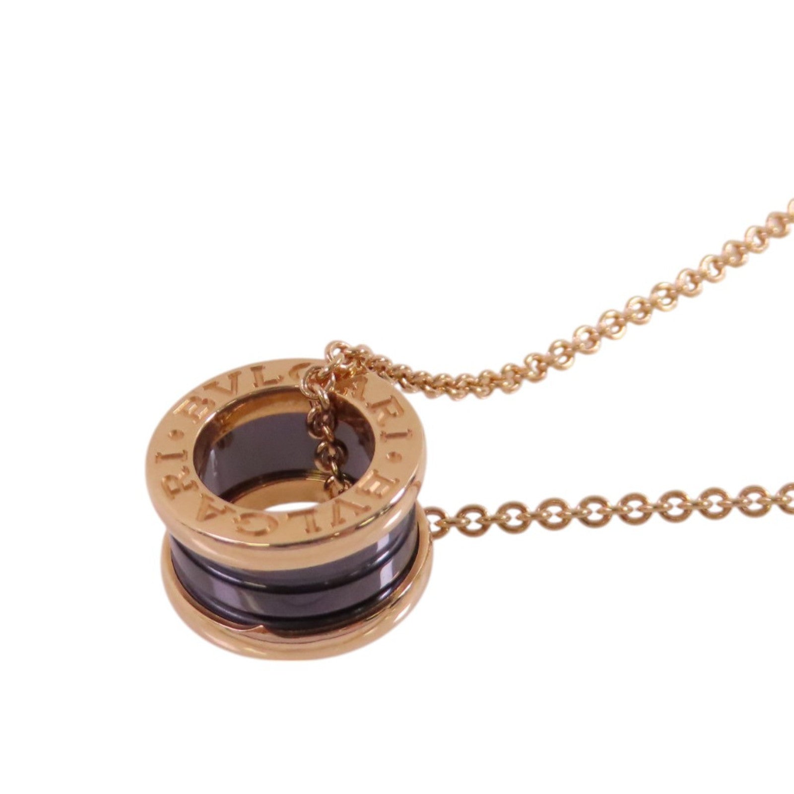 BVLGARI【激減優惠】 18K玫瑰金/陶瓷B-zero1 Necklace金扣項鏈