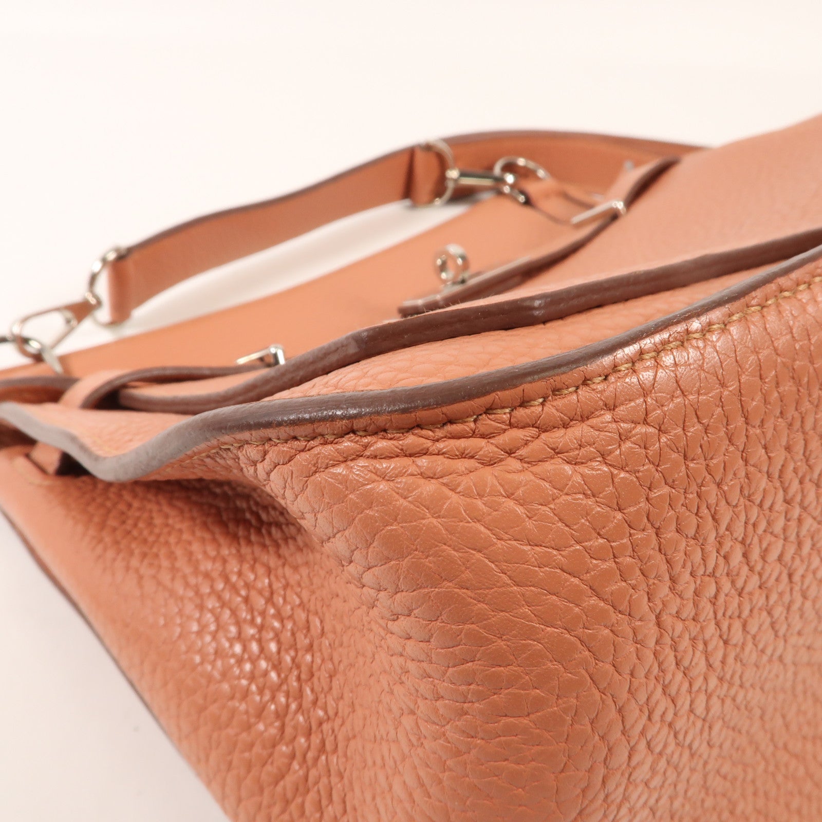 HERMES Clemence皮革Jypsiere 28銀扣肩背袋