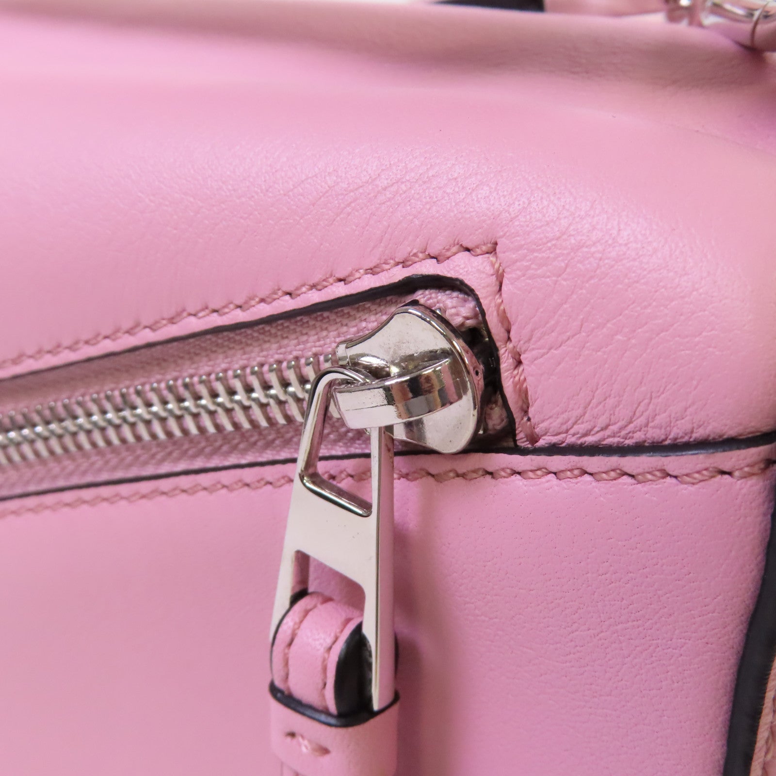 LOEWE 牛皮皮革Small Puzzle 2Way Shoulder Bag銀扣手挽肩背兩用袋粉紅色