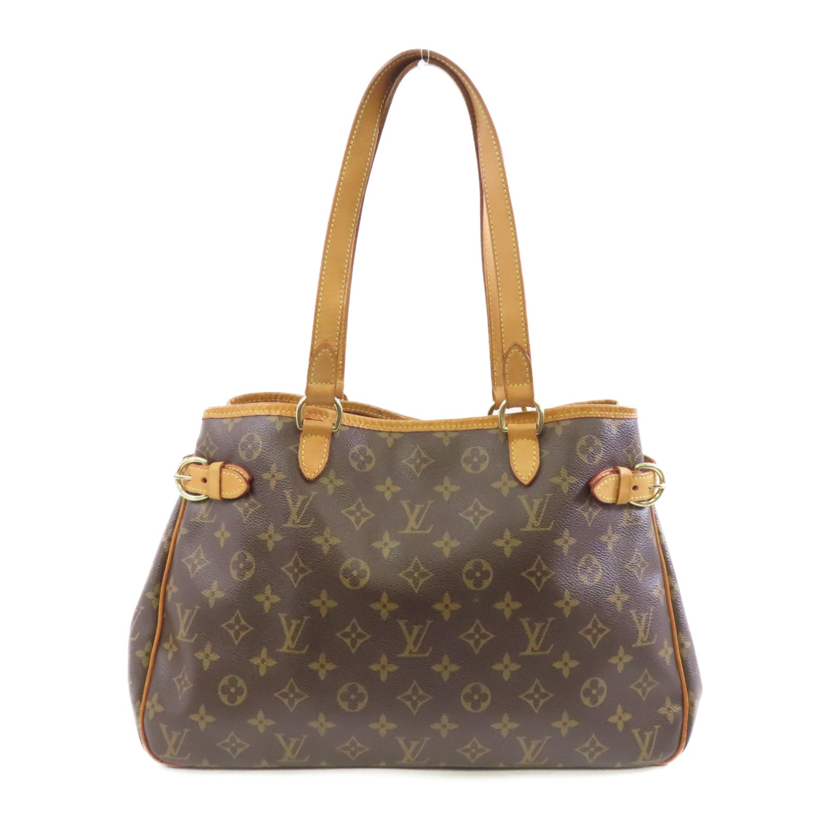 LOUIS VUITTON Monogram Batignolles Horizontal金扣手挽袋棕色