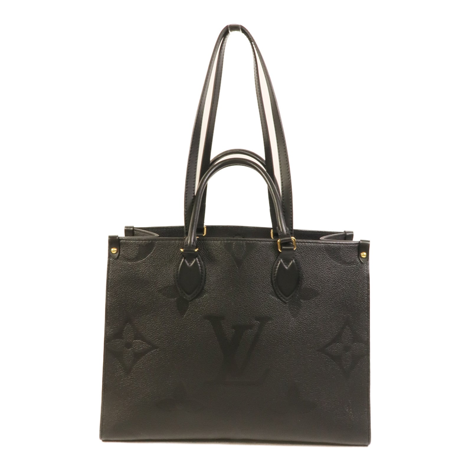LOUIS VUITTON Monogram Empreinte On The Go MM金扣手挽肩背兩用袋