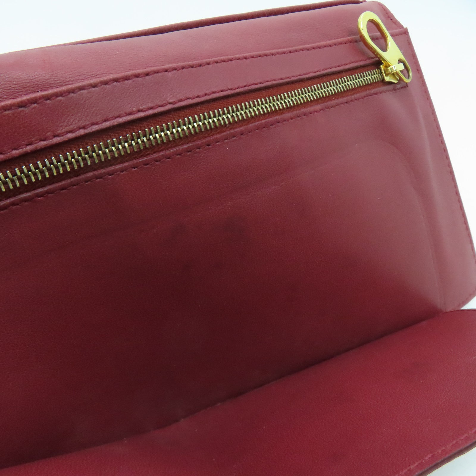 BOTTEGA VENETA 牛皮皮革Clutch金扣長錢包紅色
