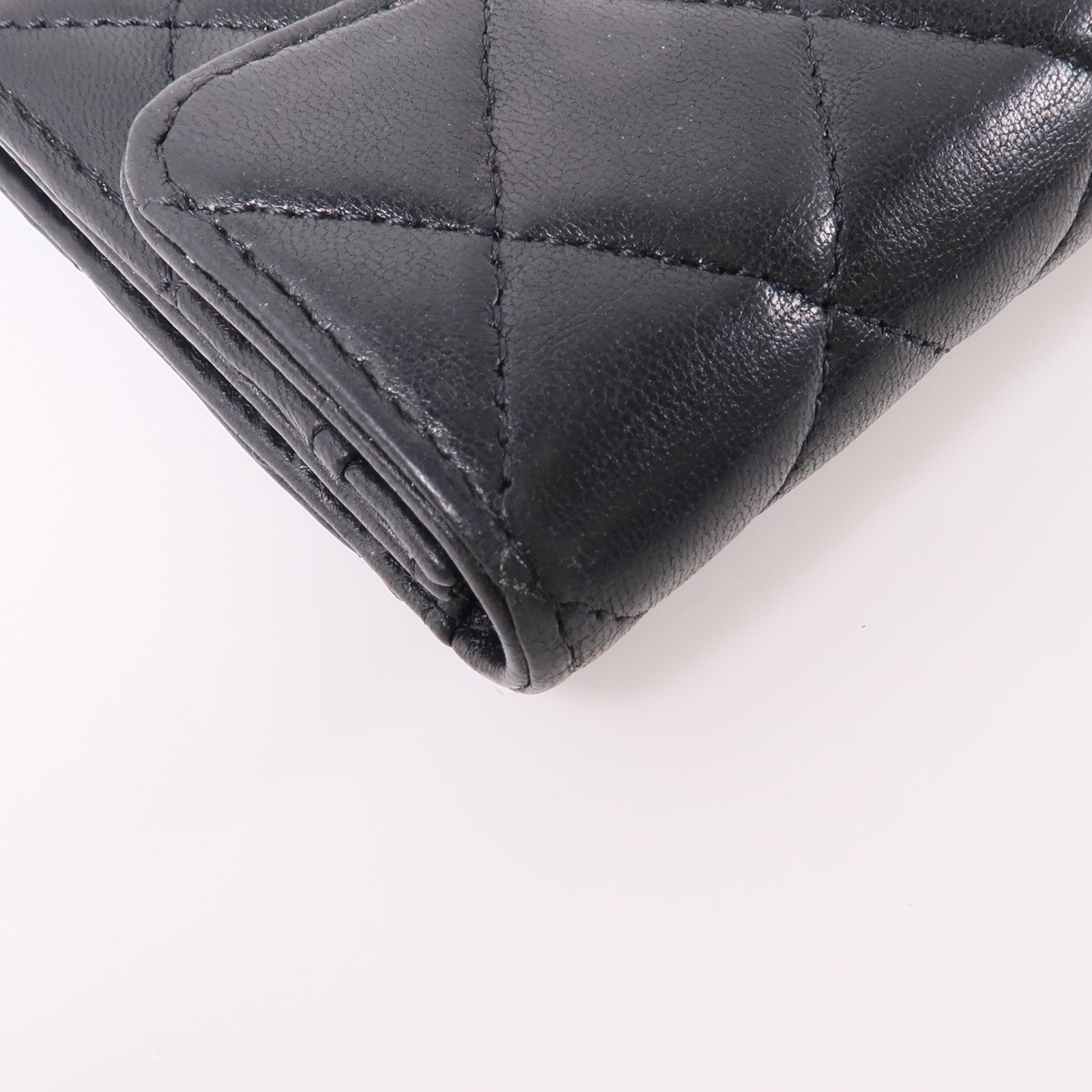 CHANEL 羊皮皮革Card Case金扣卡片套黑色