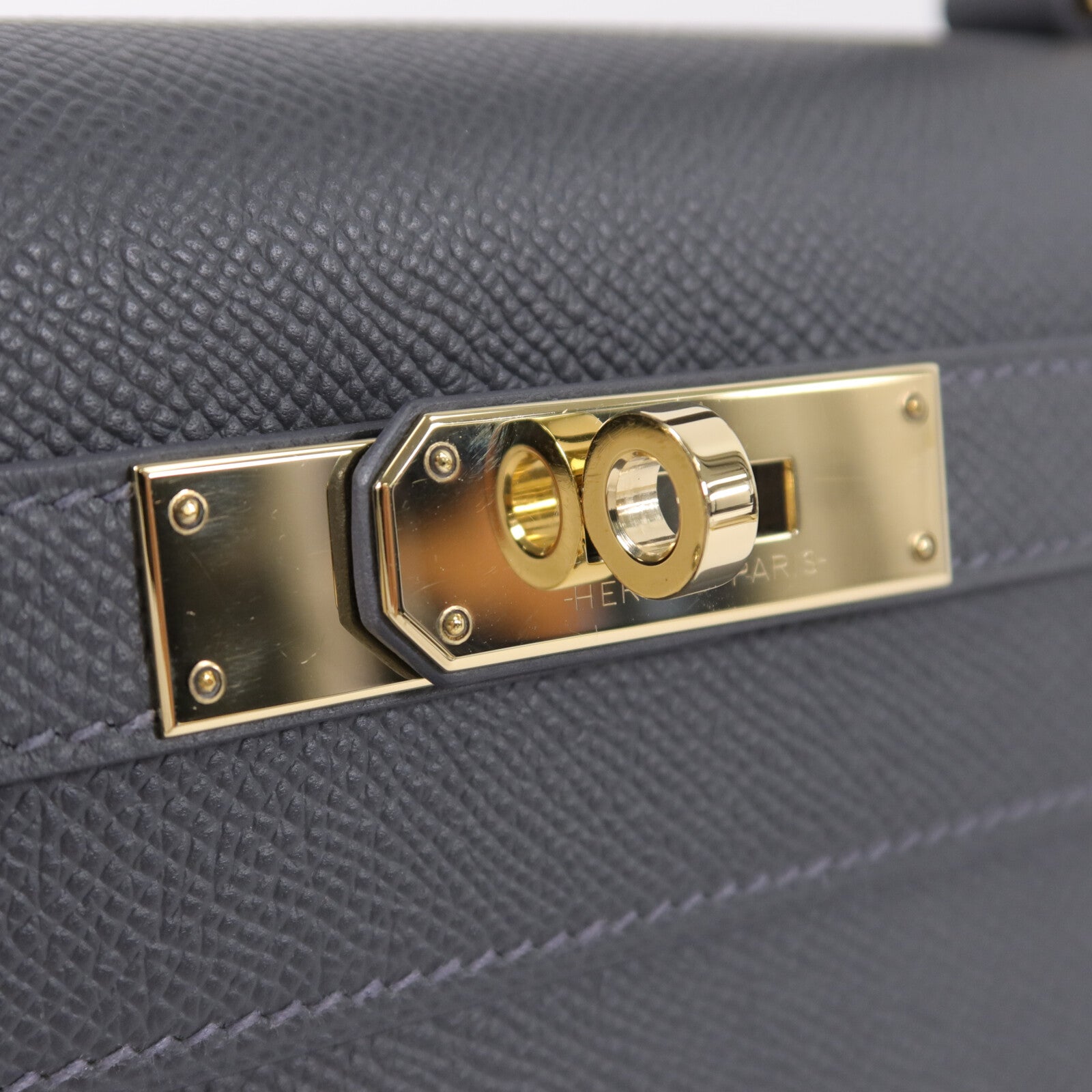 HERMES Epsom皮革Kelly 28手挽肩背兩用袋Ardoise