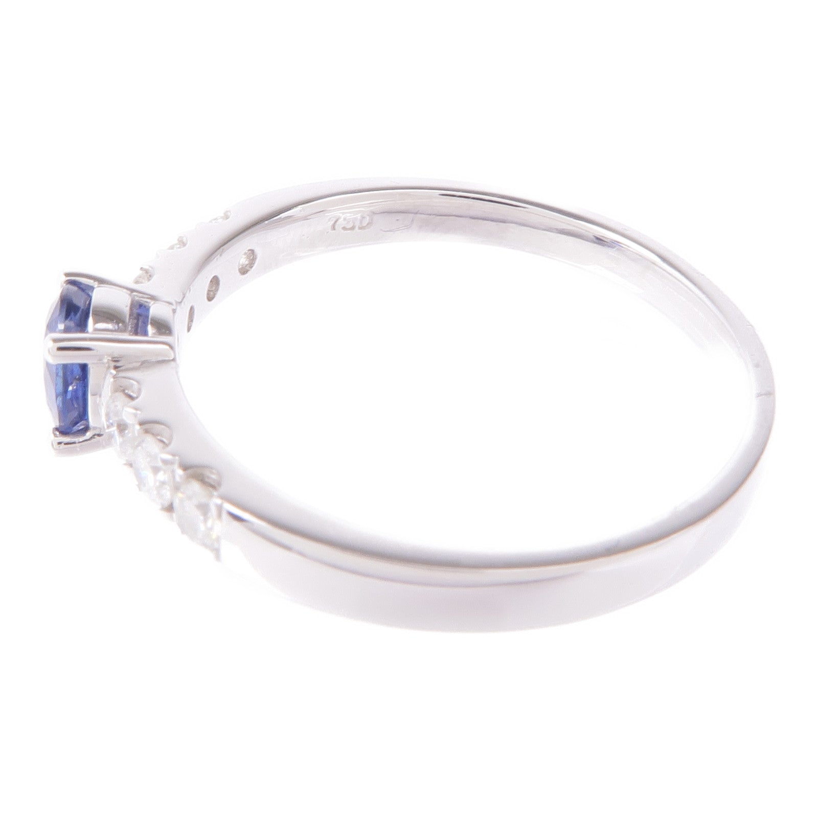 JEWELRY 18K白金Sapphire/Diamond藍寶石/鑽石戒指US#7.25