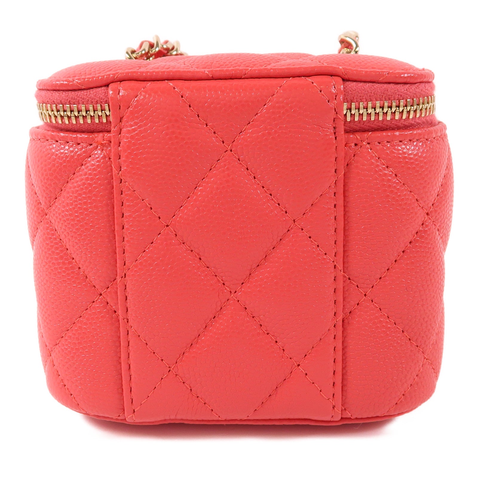 CHANEL 牛皮皮革Vanity Case金扣鏈帶肩背袋