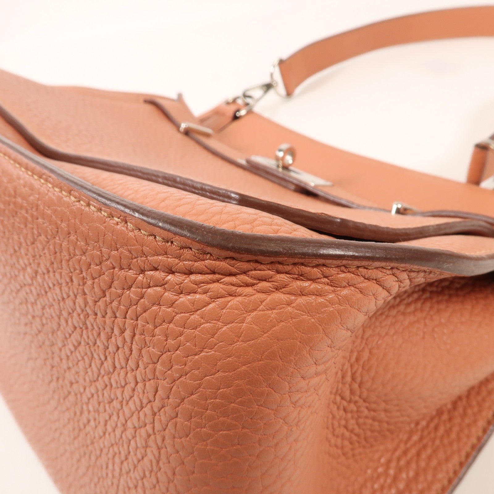 HERMES Clemence皮革Jypsiere 28銀扣肩背袋