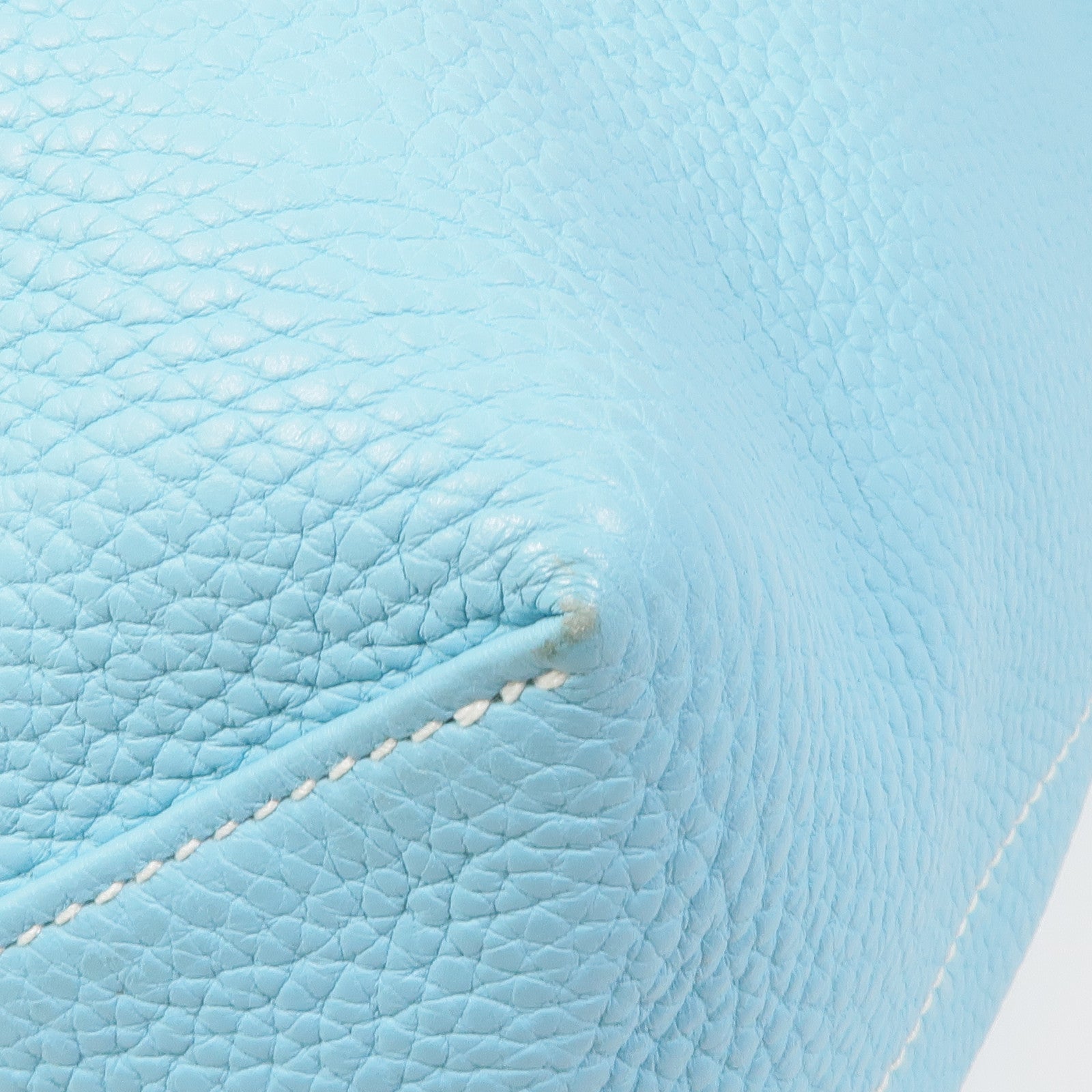 HERMES Clemence皮革Double Sens 35手挽袋Bleu Atoll/Blue Jean