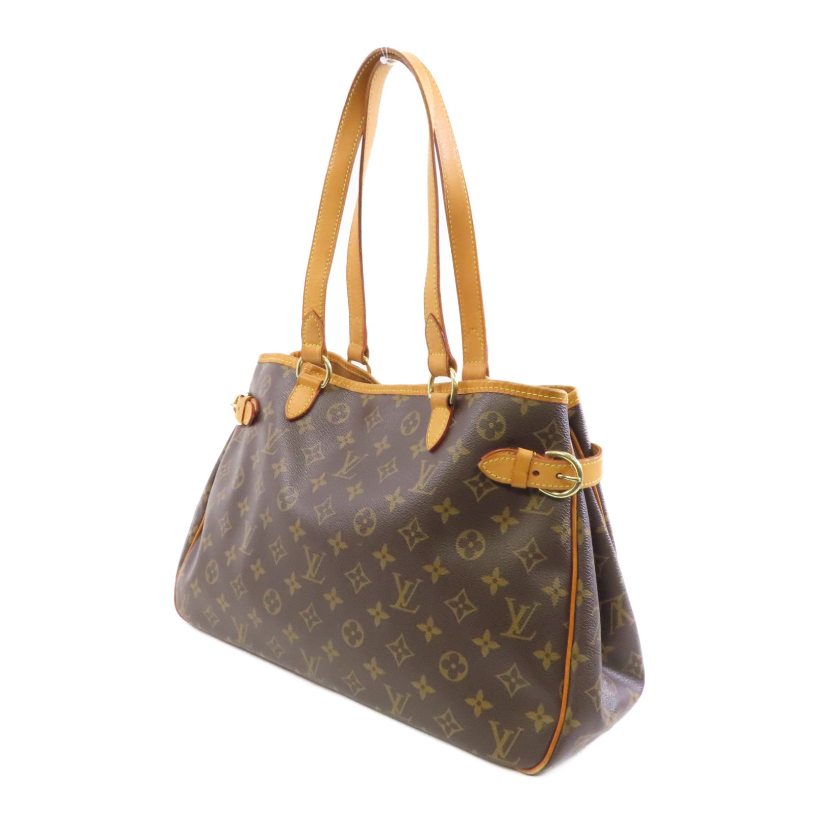 LOUIS VUITTON Monogram Batignolles Horizontal金扣手挽袋棕色