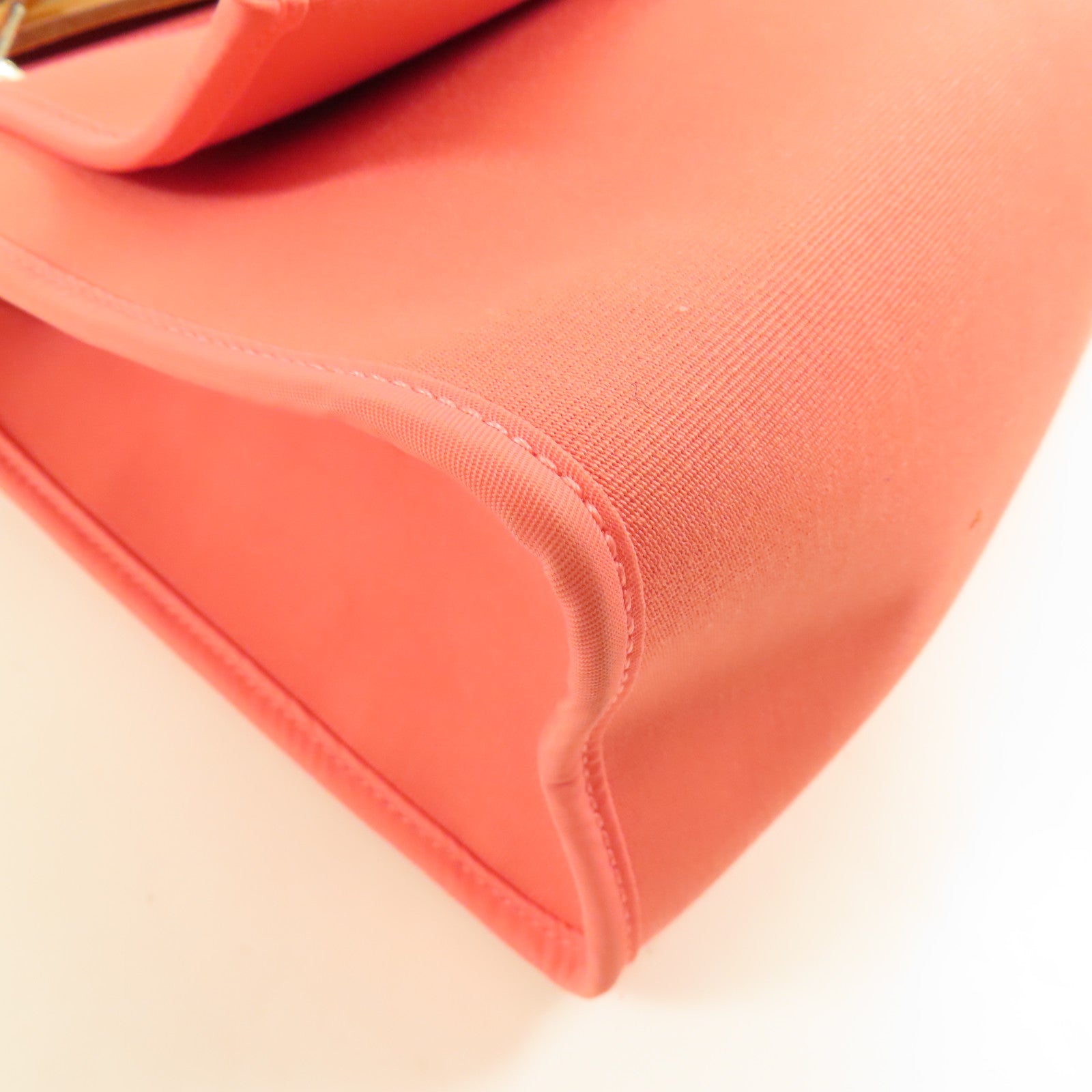 HERMES 帆布Herbag PM銀扣手挽肩背兩用袋Rose Azalee