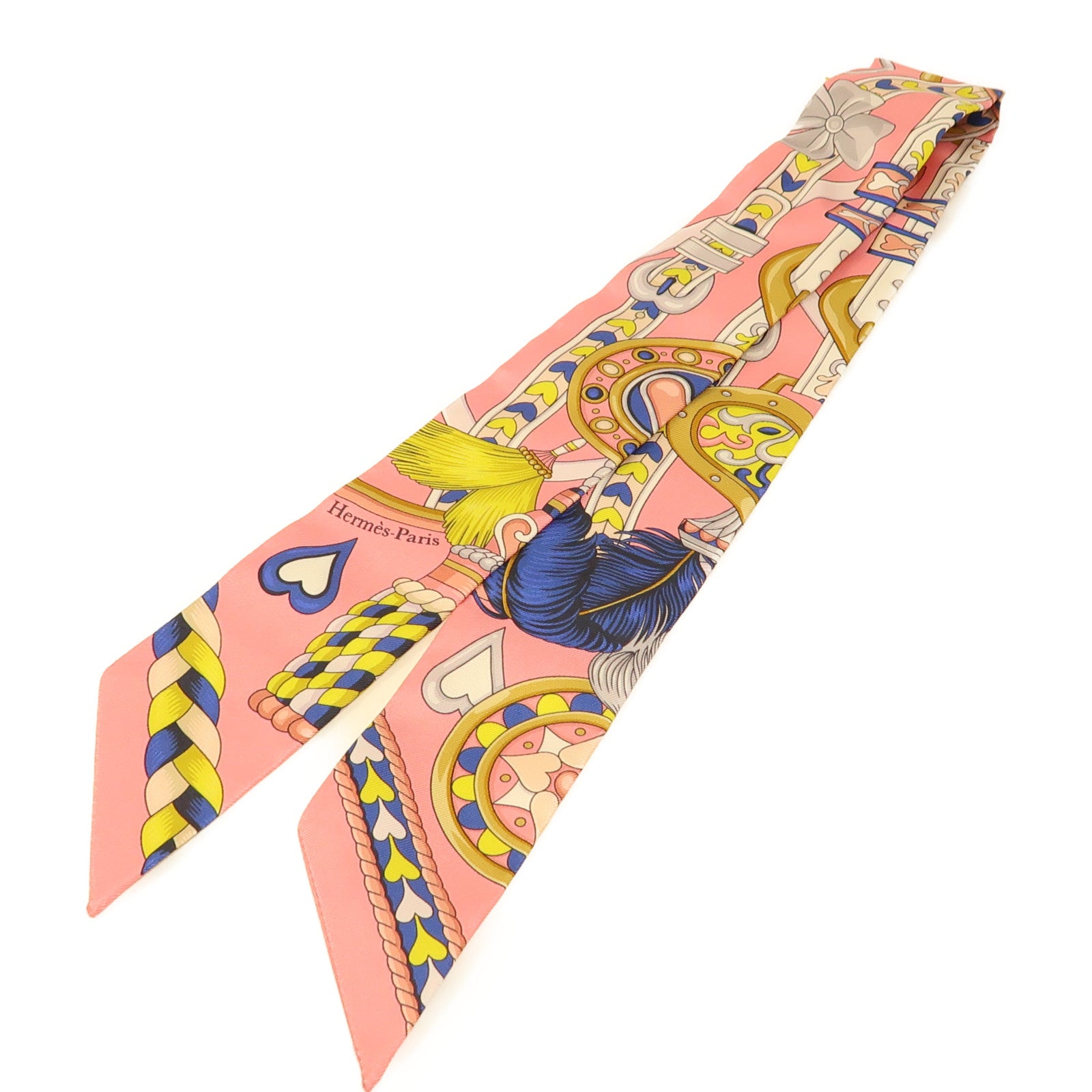 HERMES Twilly Scarf Scarves Silk Pink