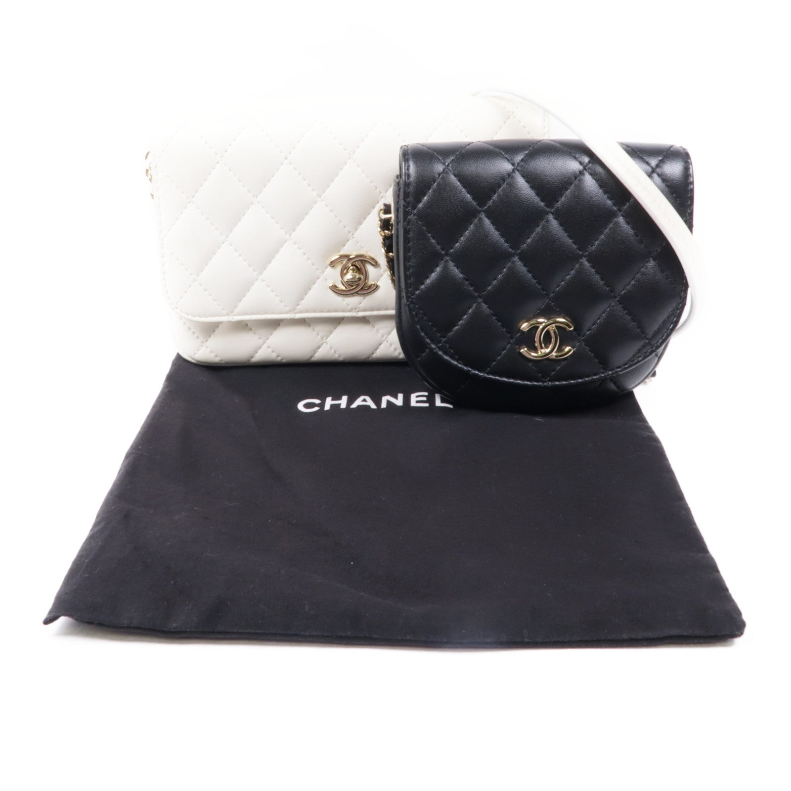 CHANEL 【激減優惠】羊皮皮革Chain Shoulder金扣鏈帶肩背袋