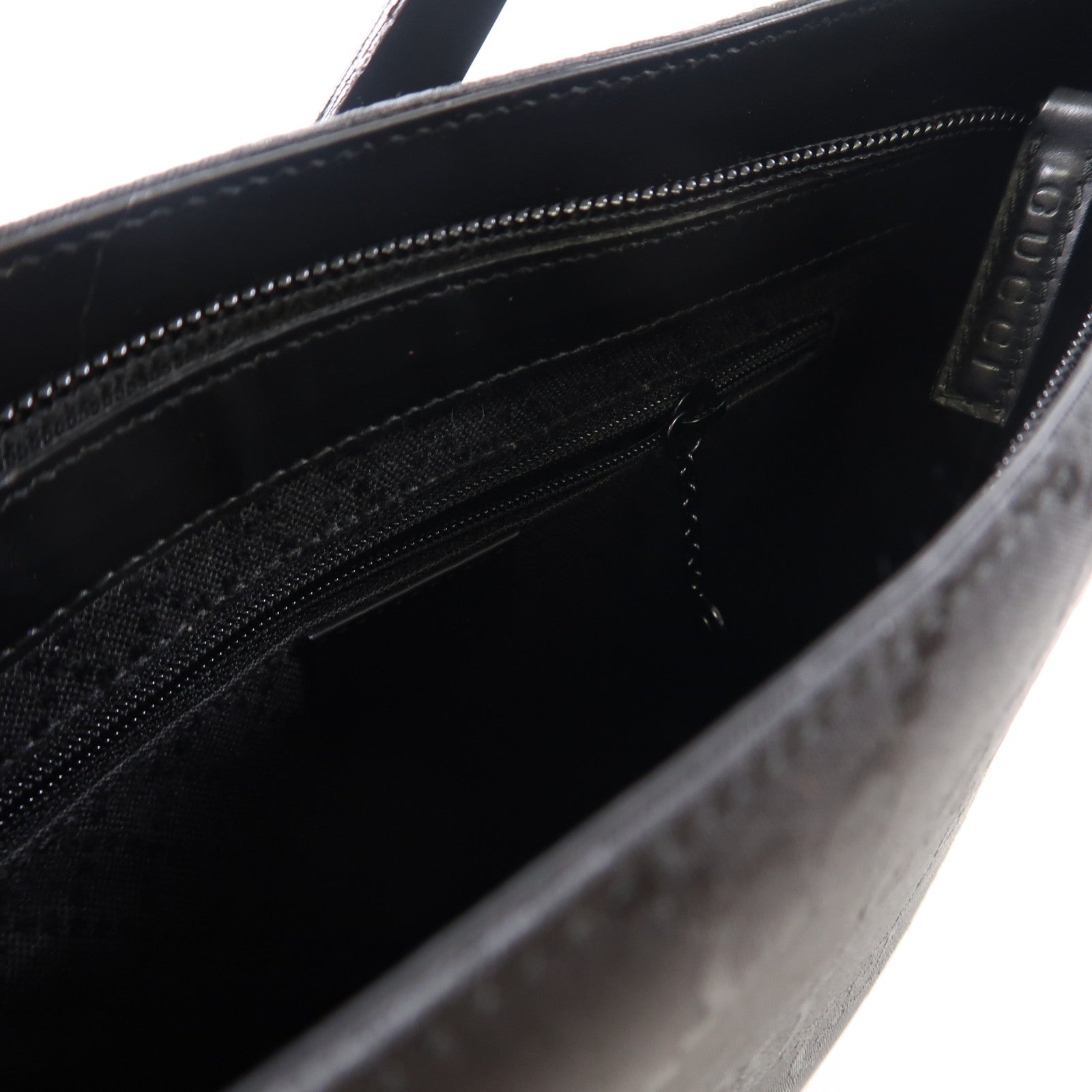 GUCCI 帆布Shoulder Bag銀扣肩背袋黑色