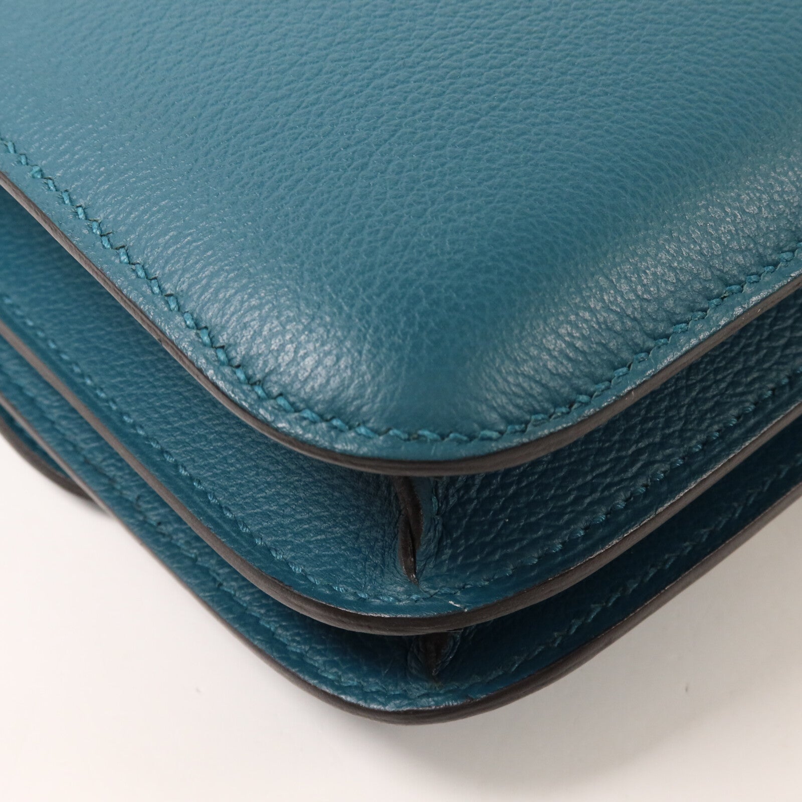 HERMES Evercolor皮革Constance Mini肩背袋Vert Bosphore