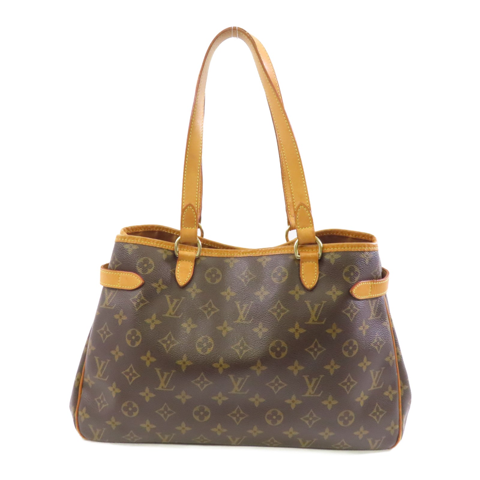 LOUIS VUITTON Monogram Batignolles Horizontal金扣手挽袋棕色