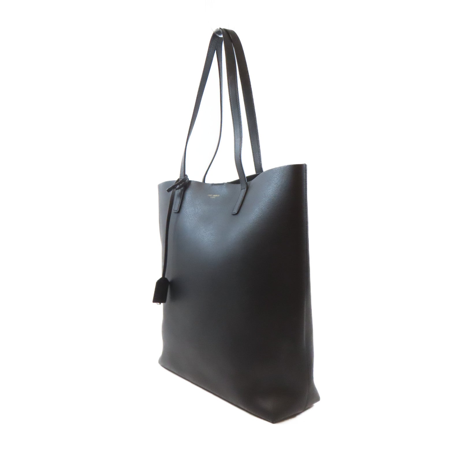 SAINT LAURENT 牛皮皮革Shopping Saint Laurent Tote Bag金扣手挽袋黑色