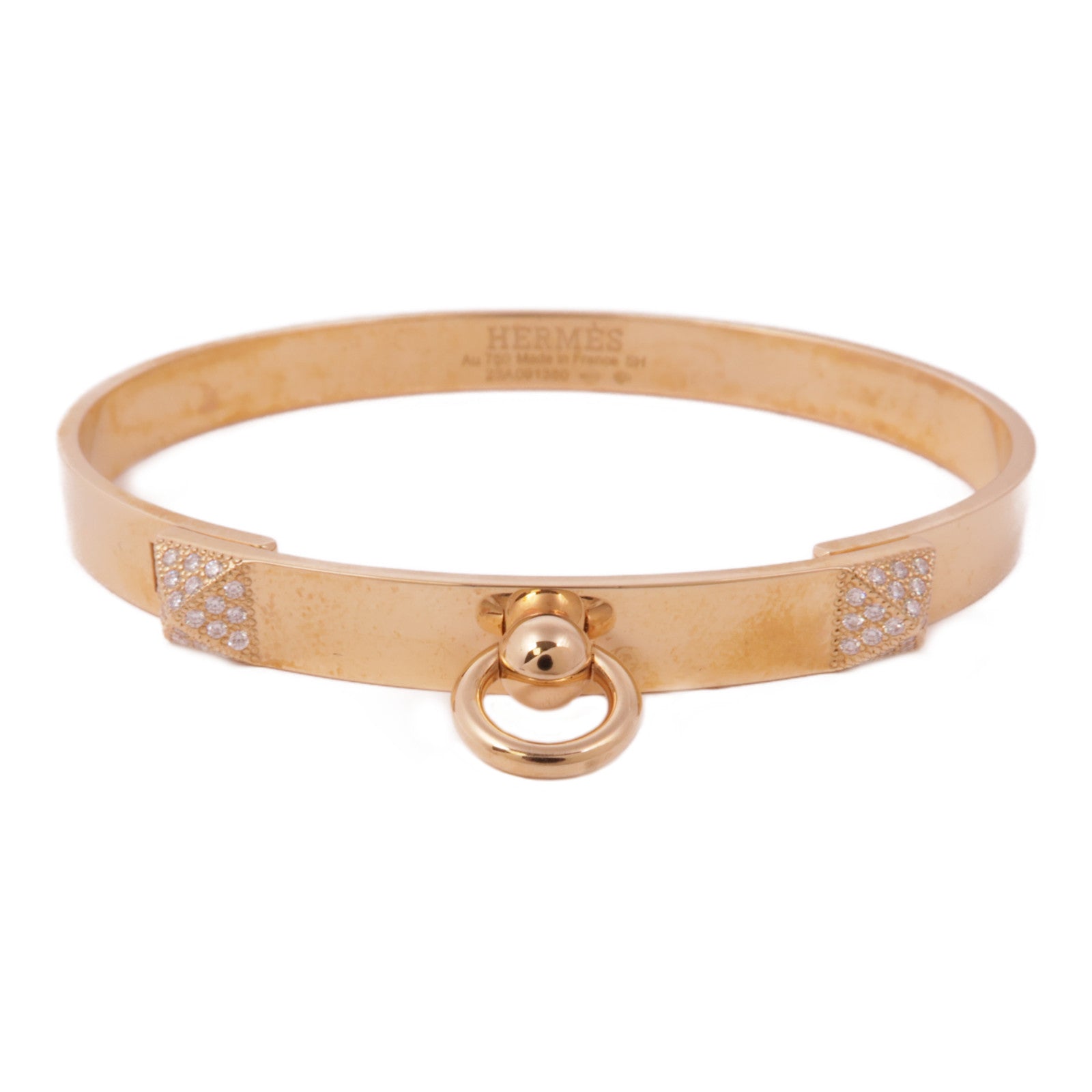 HERMES (PRICE DOWN) CDC Collier De Chien Bracelet Diamond 18K Pink Gold